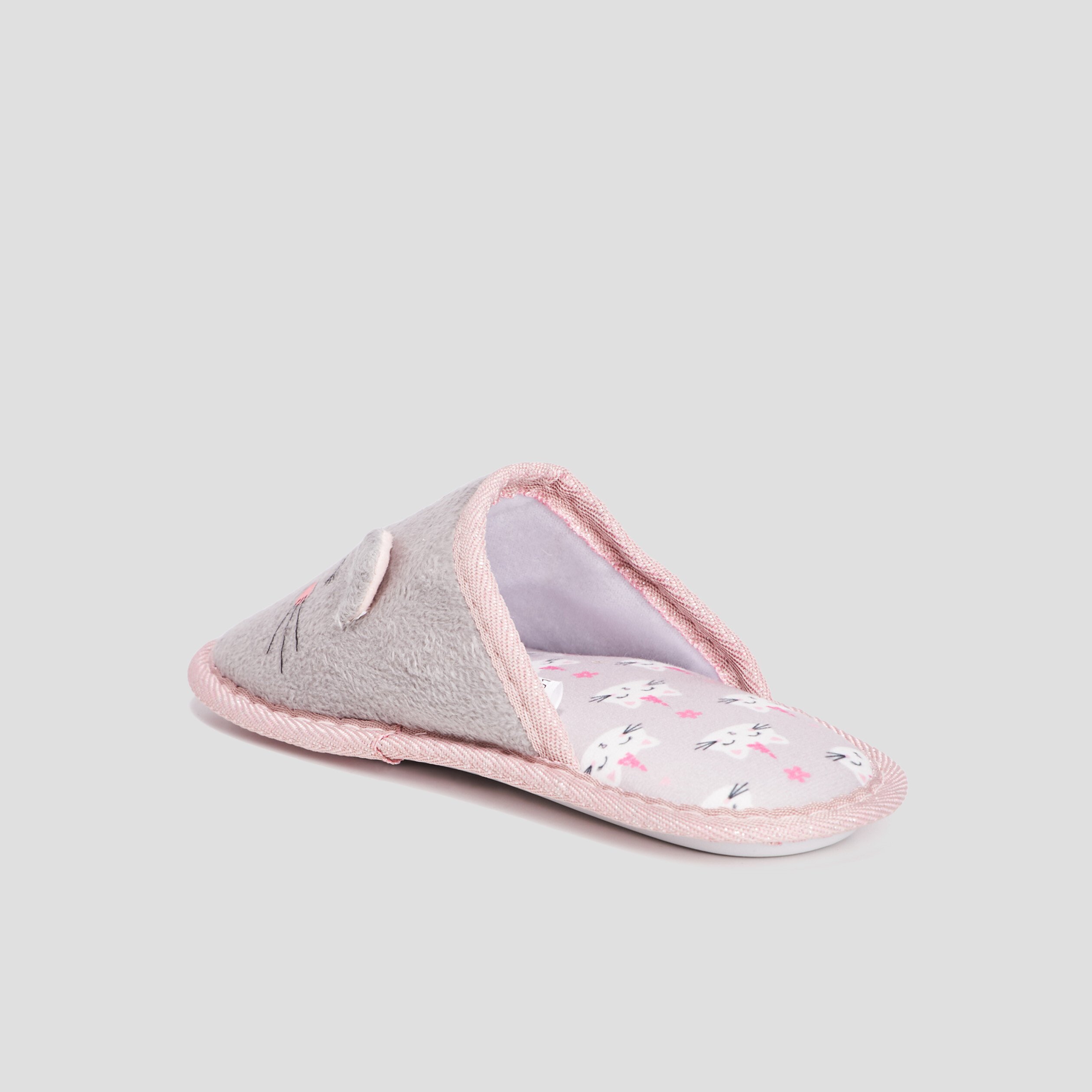 Chaussons mules chat gris fille | La Halle