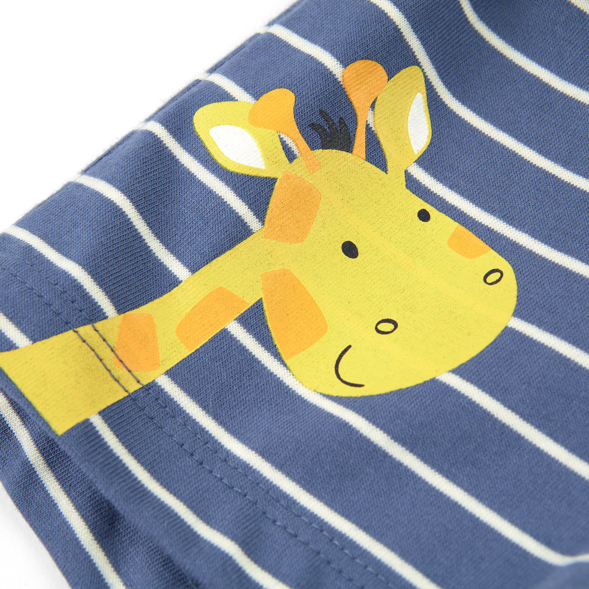 Kurzer Kinder Sommer Schlafanzug Giraffe, gelb-blau