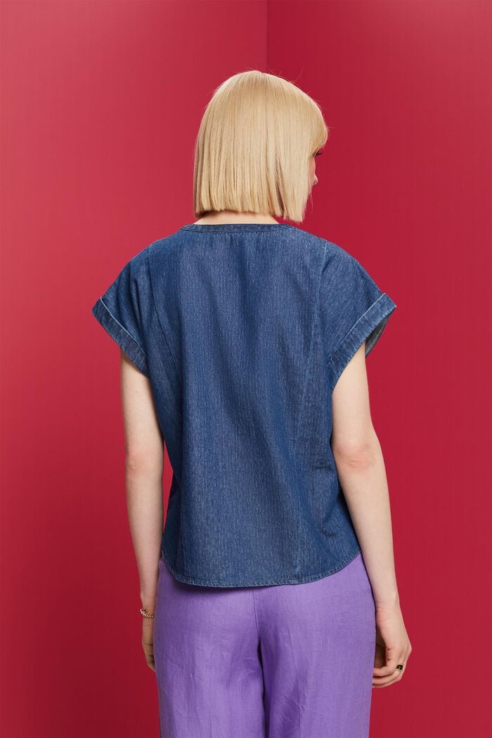 Leichte Jeansbluse, 100 % Baumwolle