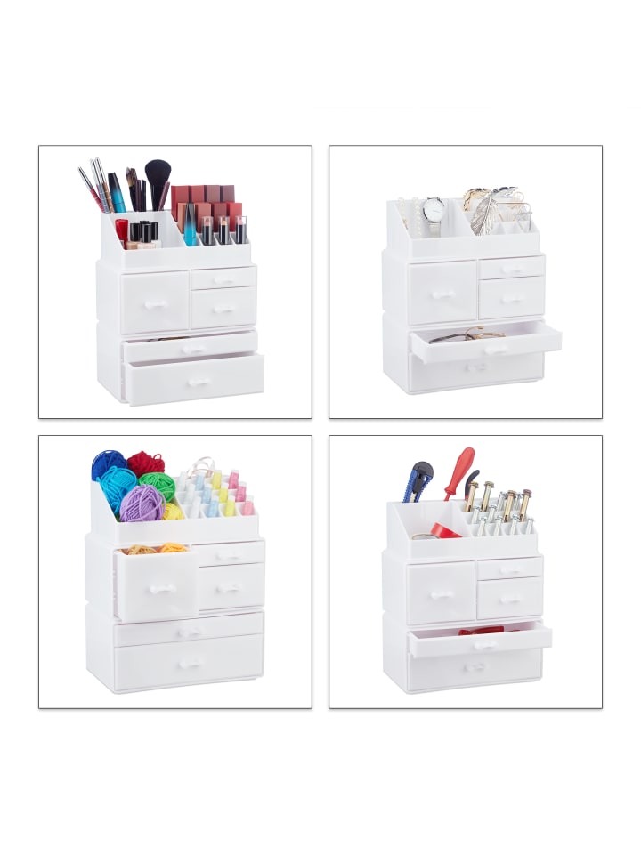 relaxdays Makeup Organizer in Weiß günstig kaufen onesize