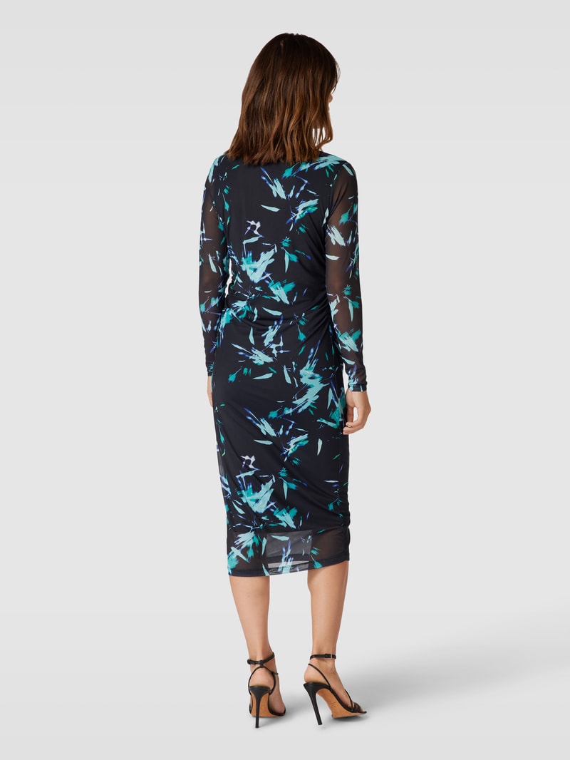 Midikleid mit Allover-Muster in petrol