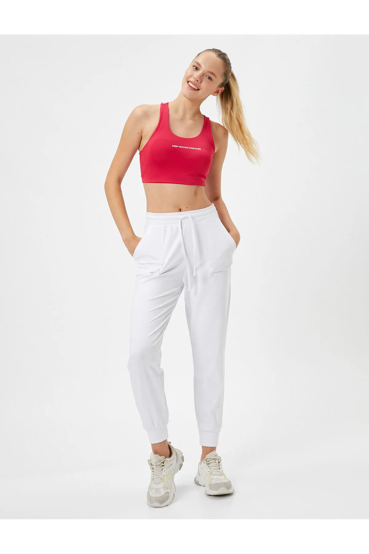 Koton  Jogger-Jogginghose mit Taschendetail und Spitzenbund