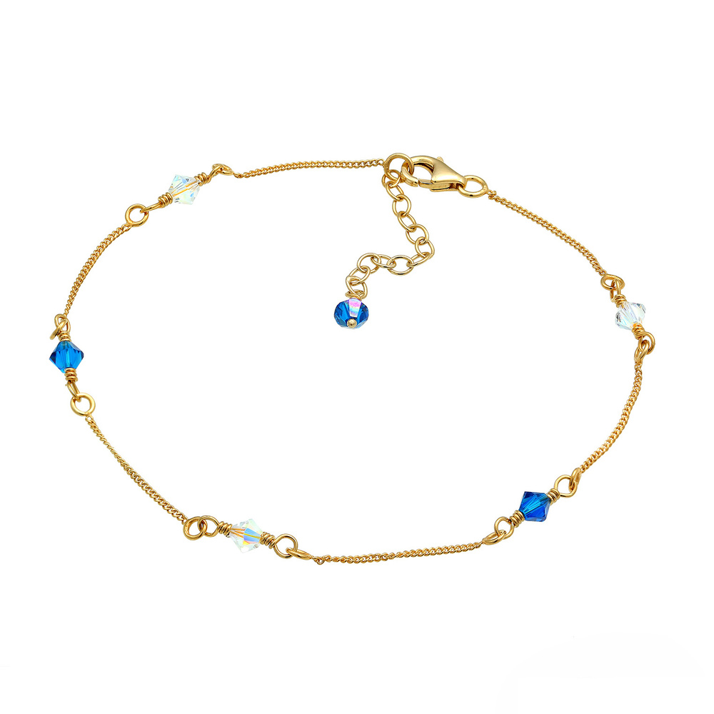 Elli Elli Bracelet de Cheville Cristal 925 Argent Bijoux