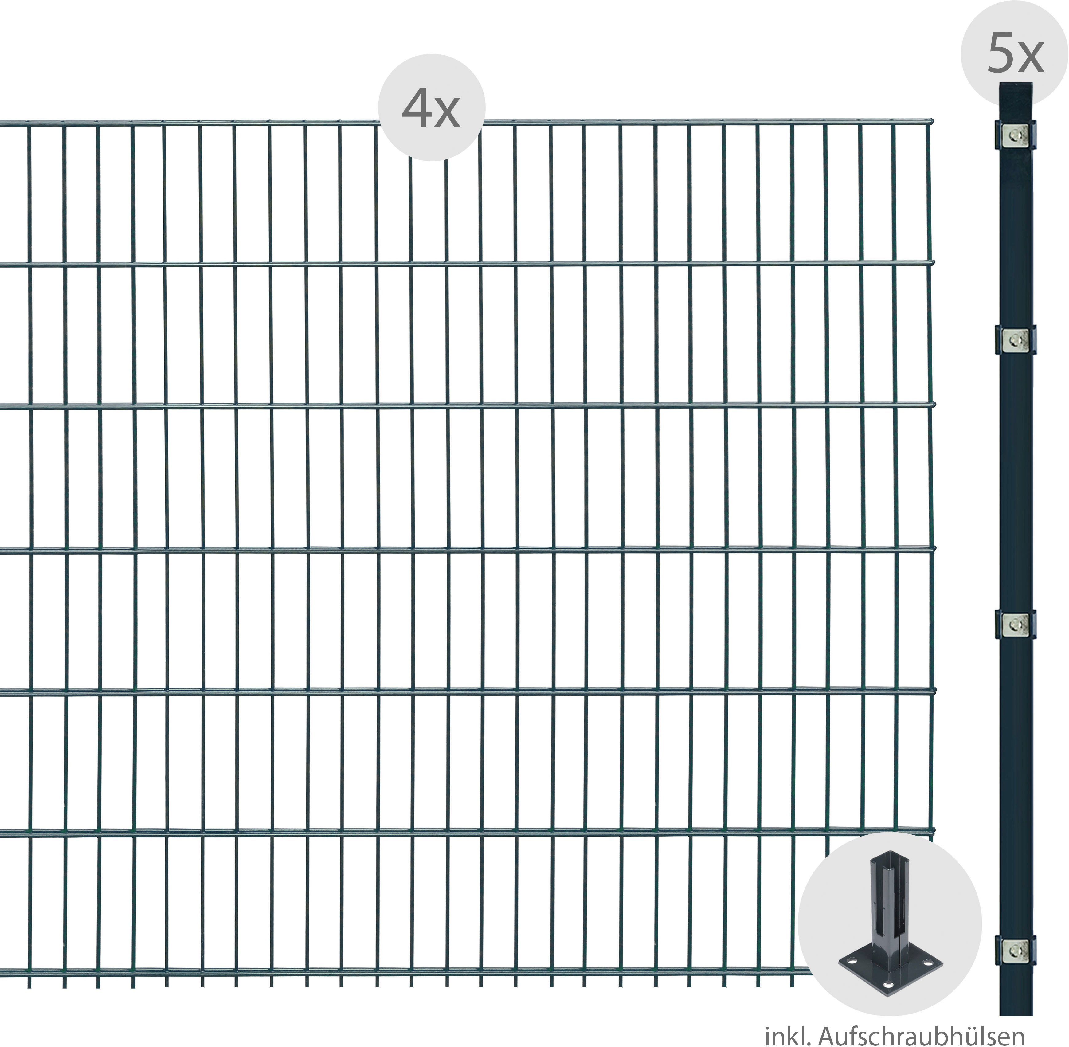 Arvotec Doppelstabmattenzaun, zum Aufschrauben, 123 cm, 8 m