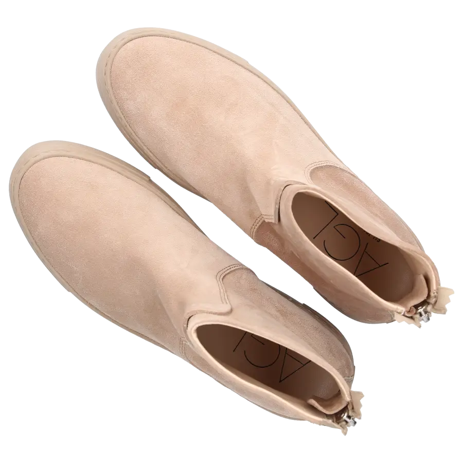AGL Attilio Giusti Leombruni - Klassische Stiefeletten MEGHAN BOOTIE Veloursleder - beige