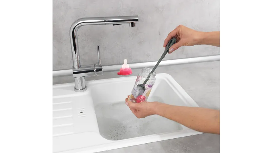 WENKO Silikon Spülbürste Sia 25cm Grau