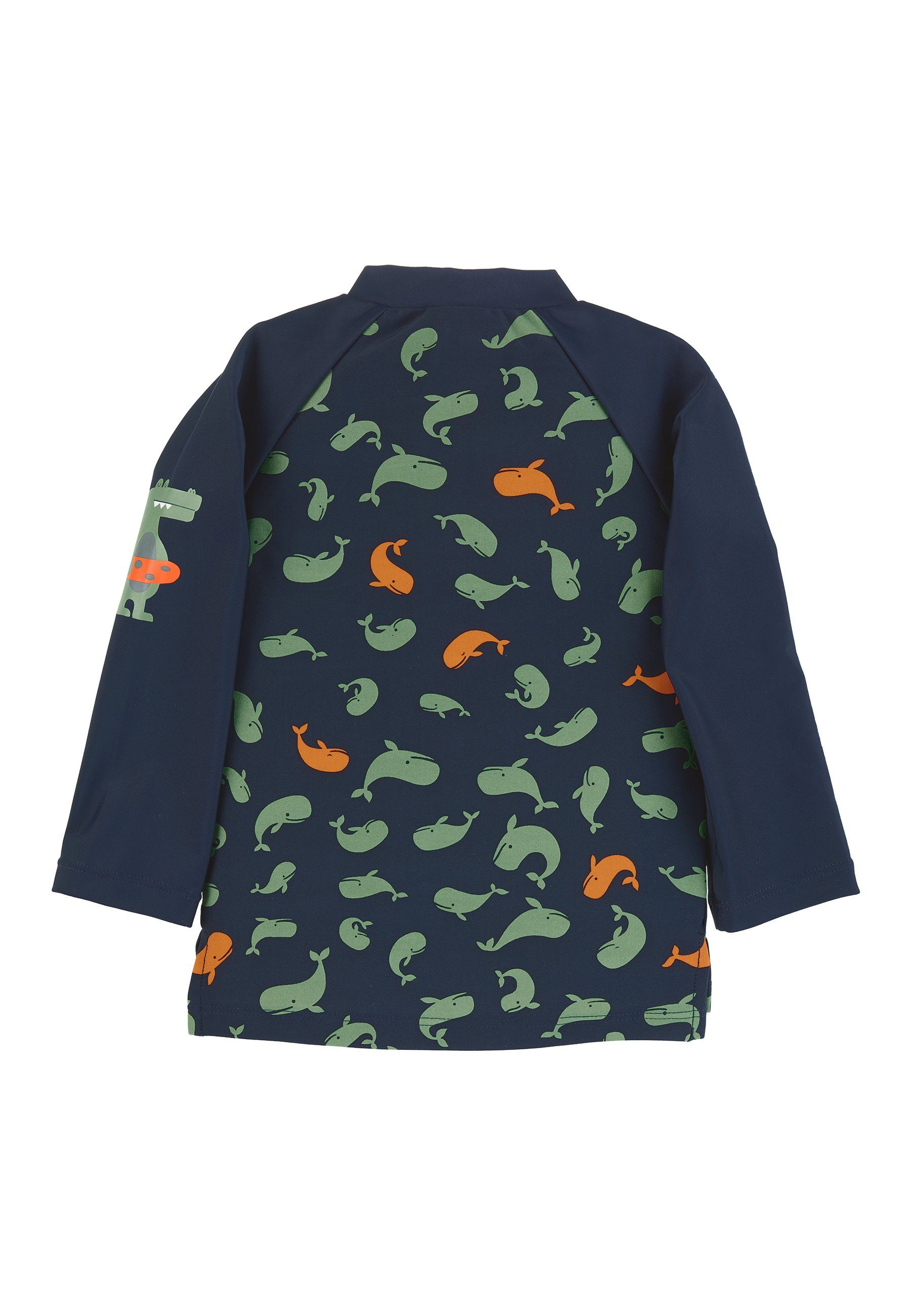 Sterntaler® Badeanzug Langarm-Schwimmshirt uni + Wale Schwimmshirt Kinder - Langarm-Schwimm Shirt in Marine mit Motiv Wale - Badebekleidung Baby mit UV-Schutz 50+ und Frontzipper mit Kinnschutz - Kinderbademode
