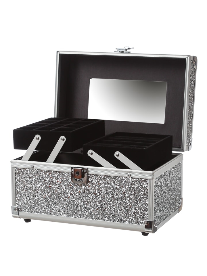 MARELIDA Schmuckkoffer Schmuckkästchen mit Glitzer in silber günstig kaufen onesize