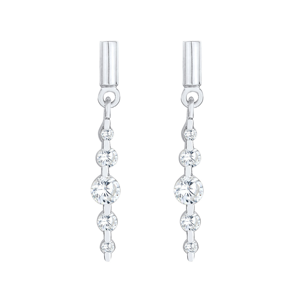 Elli Elli Boucles d'Oreilles Clous d'oreilles pour femme Glamour classique avec pierre Boucles d'oreilles