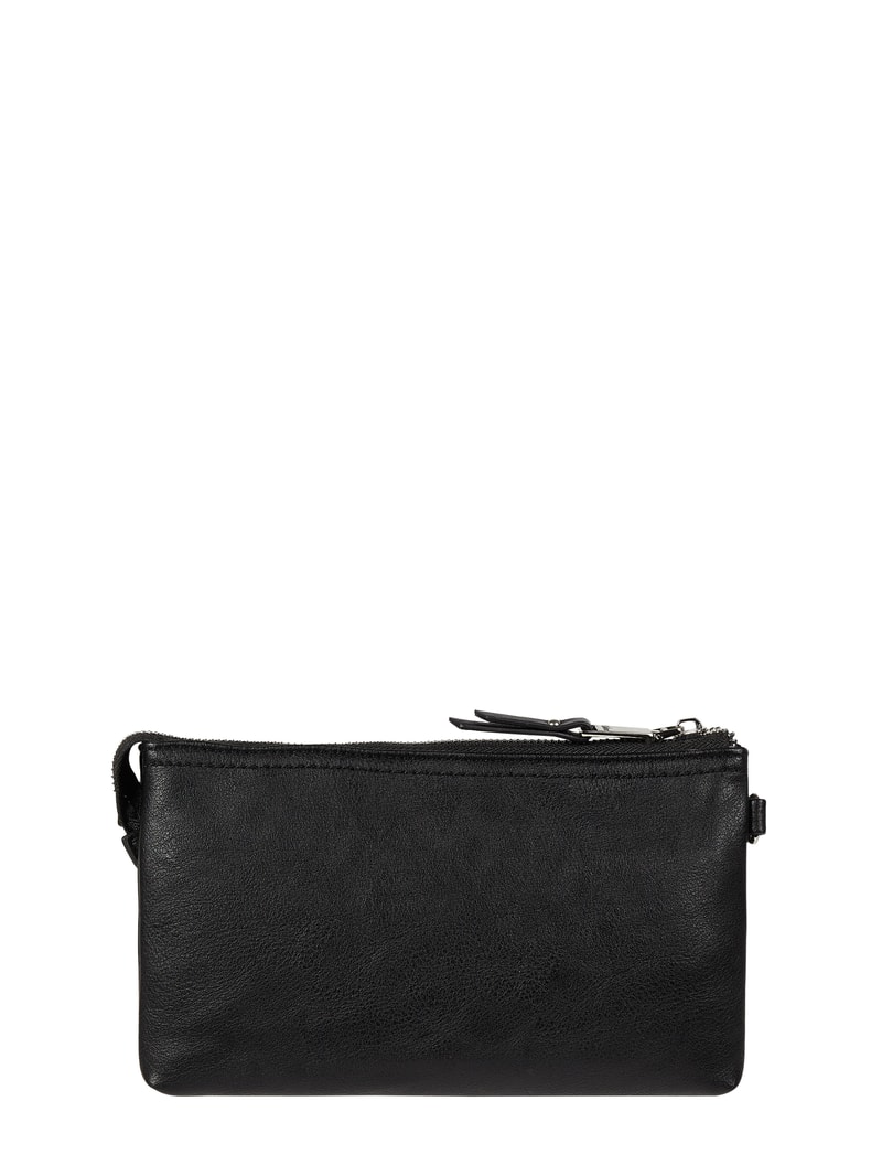Clutch in Leder-Optik in schwarz