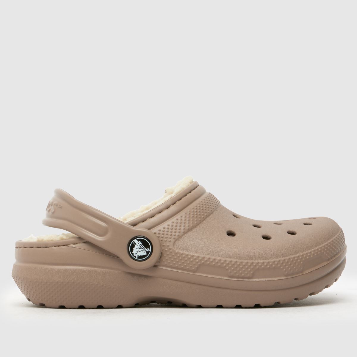 Crocs bézs és barna klasszikus bélelt klumpa Junior szandál