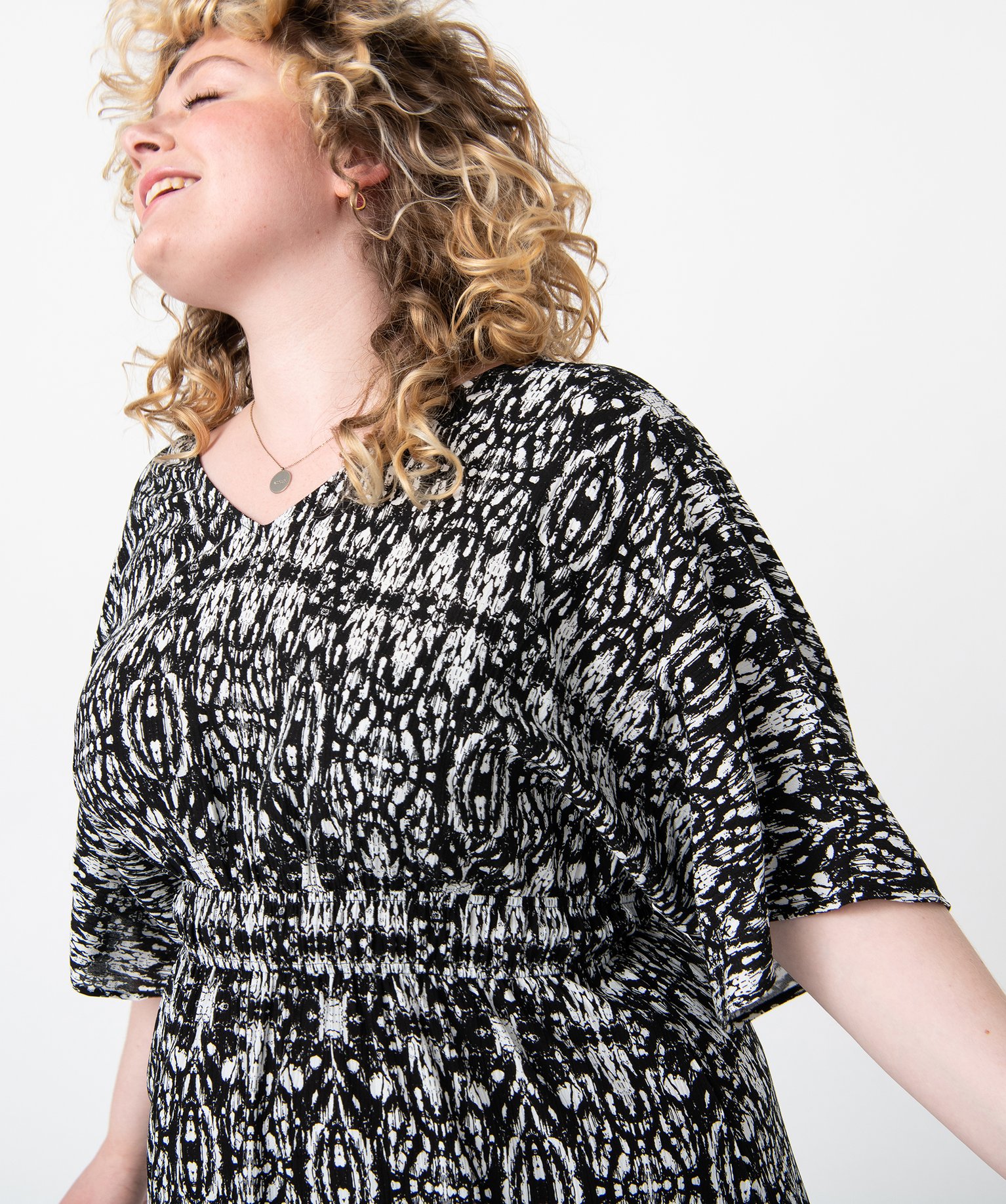 Robe femme grande taille imprimée à manches courtes divers | GEMO