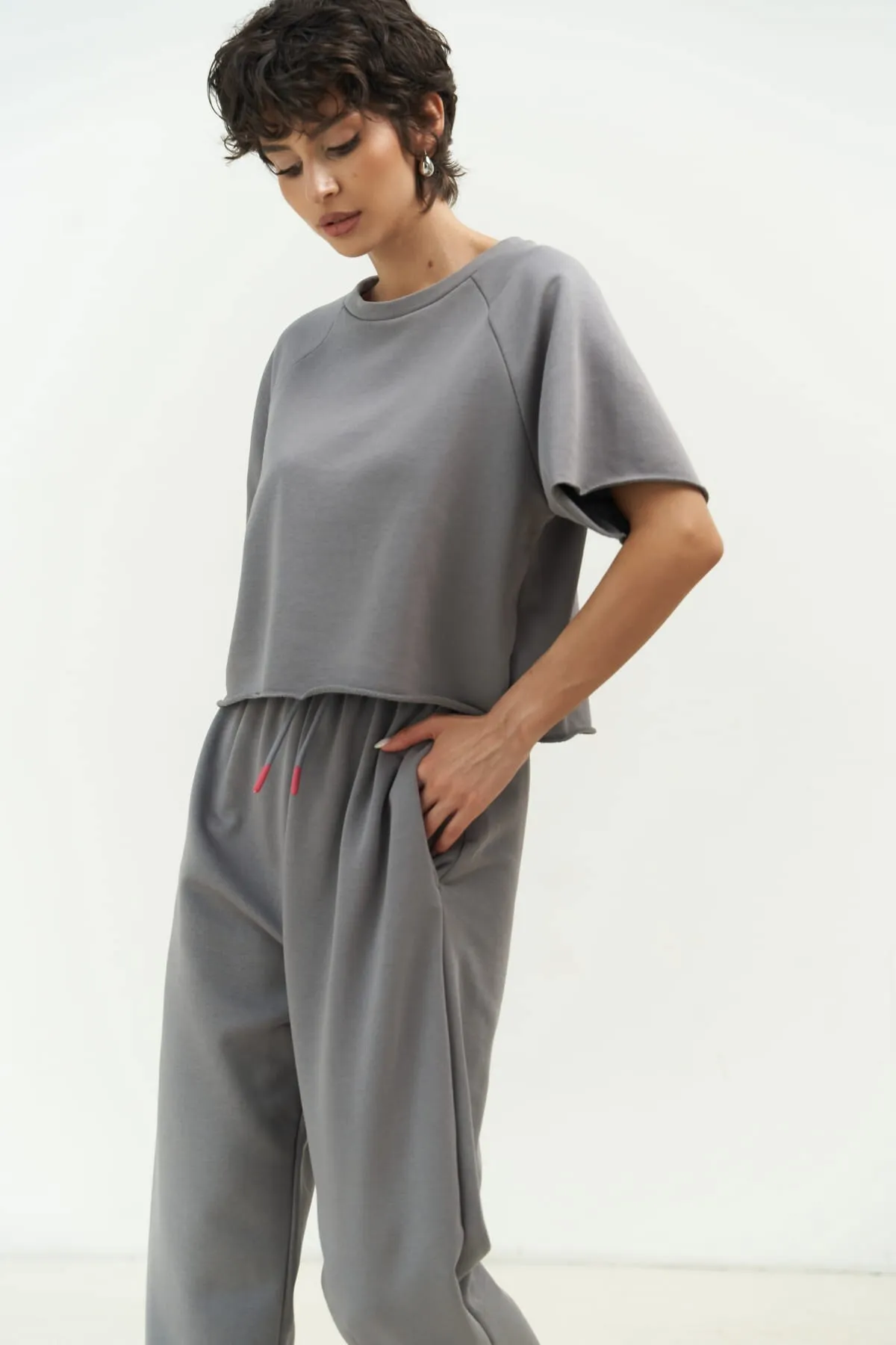 MAİ COLLECTİON  Vero Smoke Crop-Trainingsanzug-Set