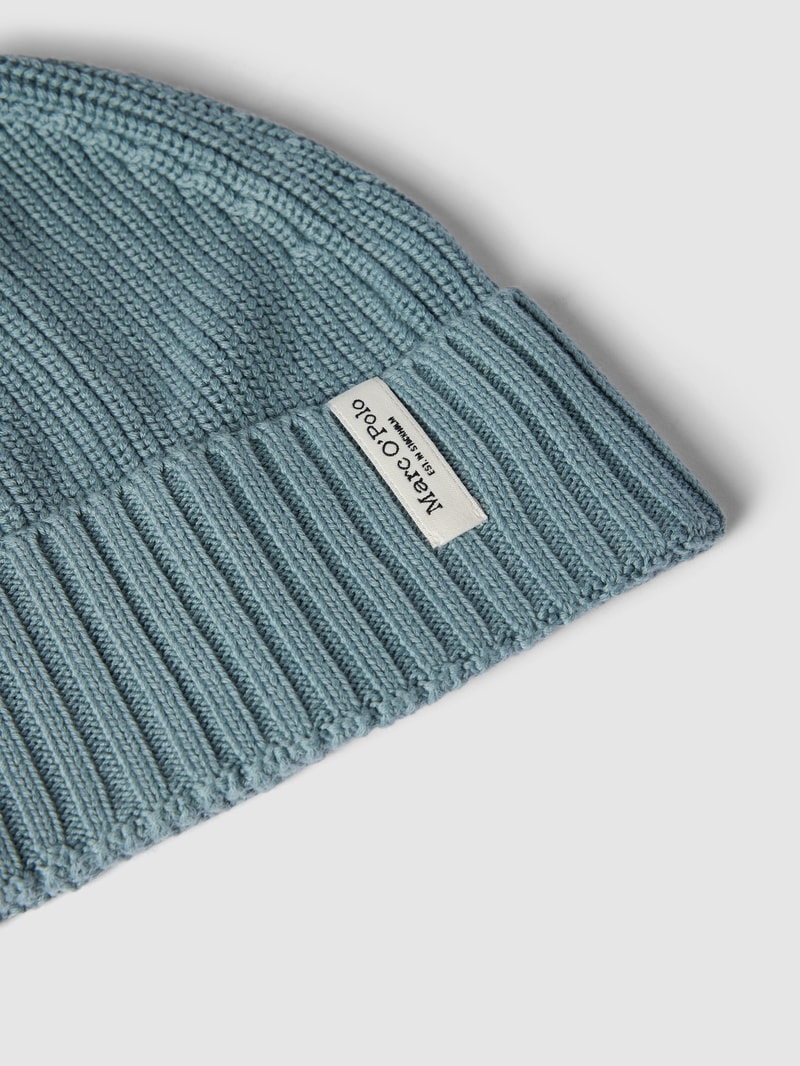 Set aus Schal und Mütze mit Label-Detail in hellblau
