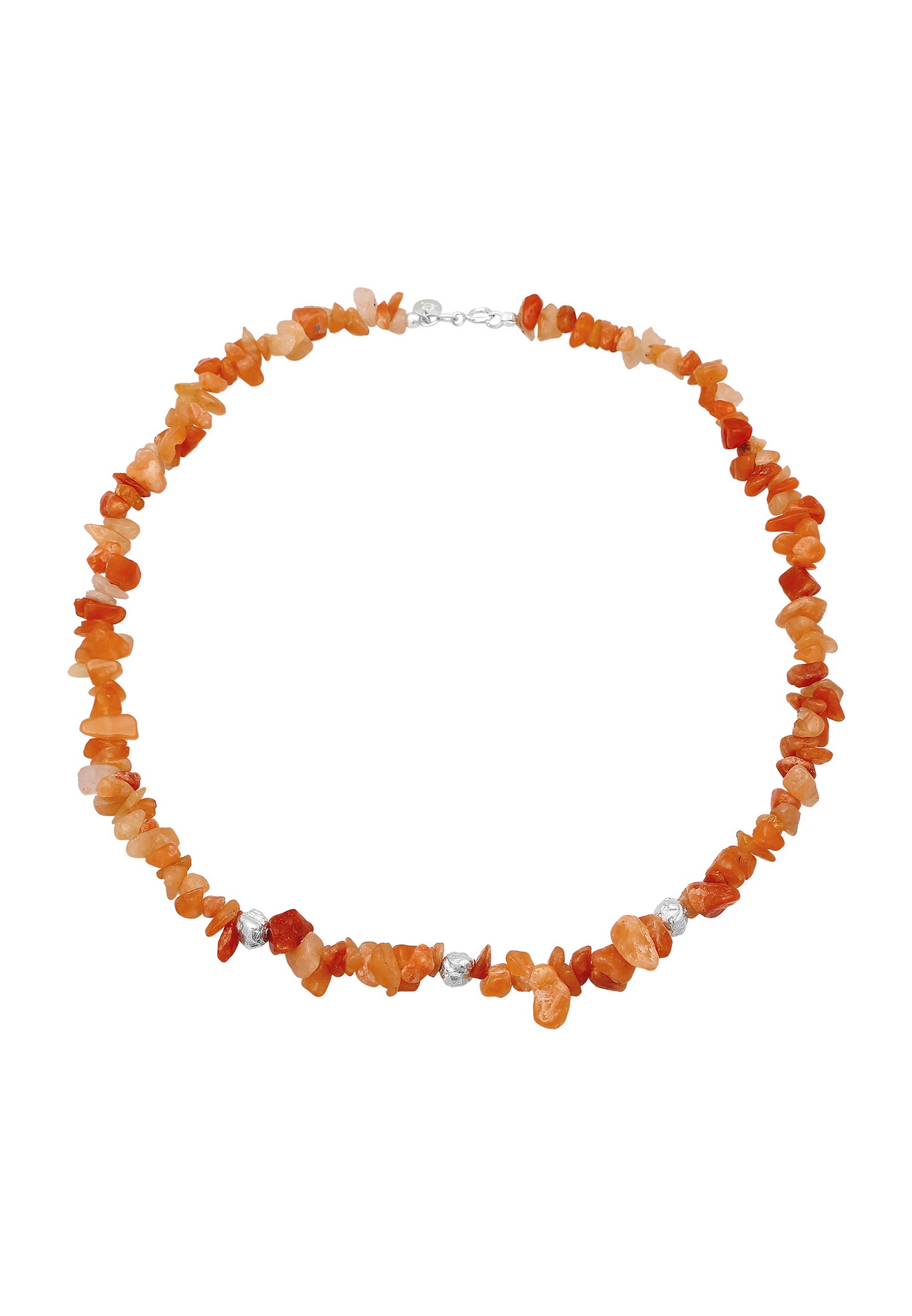Collar Elli PREMIUM para mujer, con perla natural de guijarro y aventurina marrón en plata de ley 925.