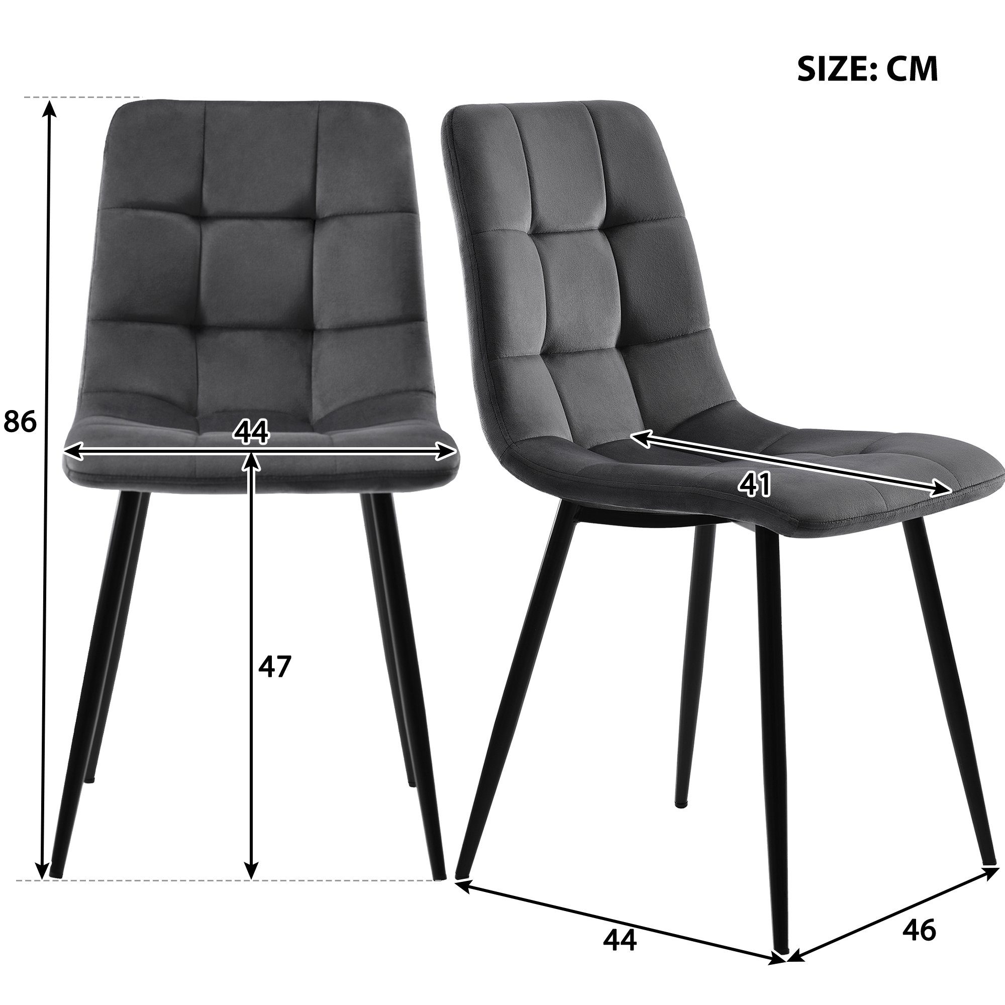 Flieks Essgruppe, (5-tlg), Esstisch mit 4 Stühlen Set Küchetisch Esszimmerstuhl, Metallbeine