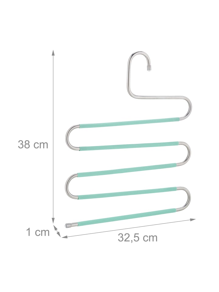 relaxdays 4 x Mehrfach-Hosenbügel in Silber/ Mint günstig kaufen onesize
