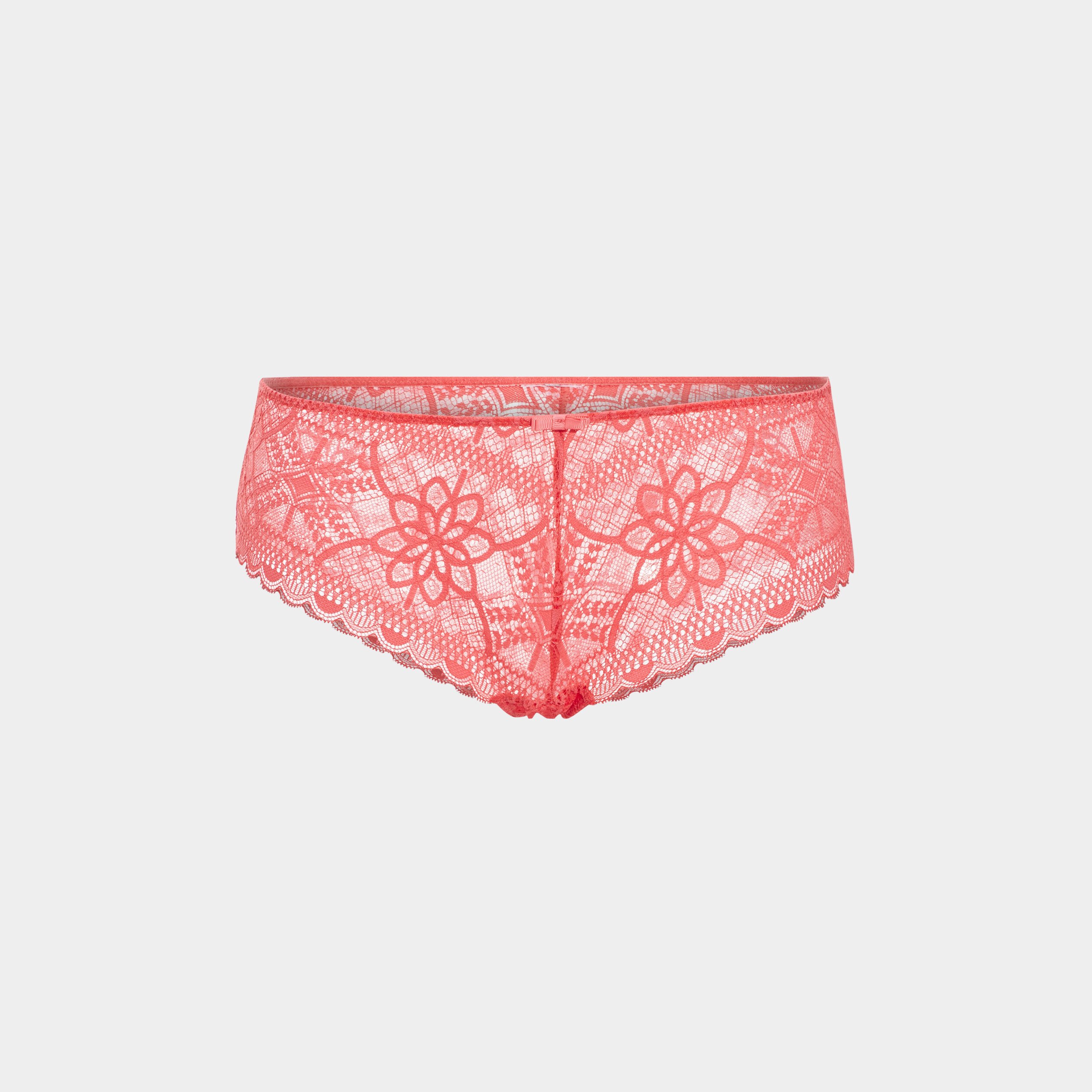 Shorty en dentelle rose corail femme | La Halle