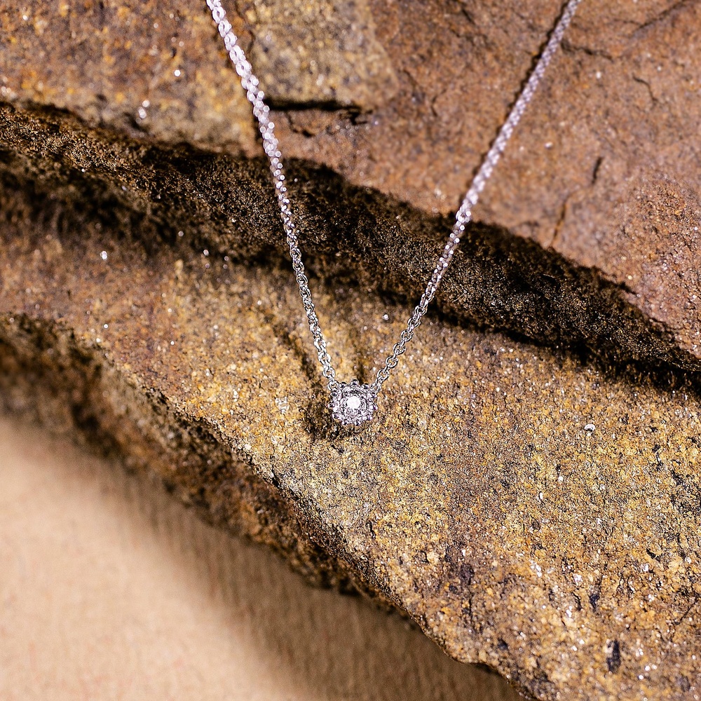 Valeria Chaînette 375 Or blanc collier
