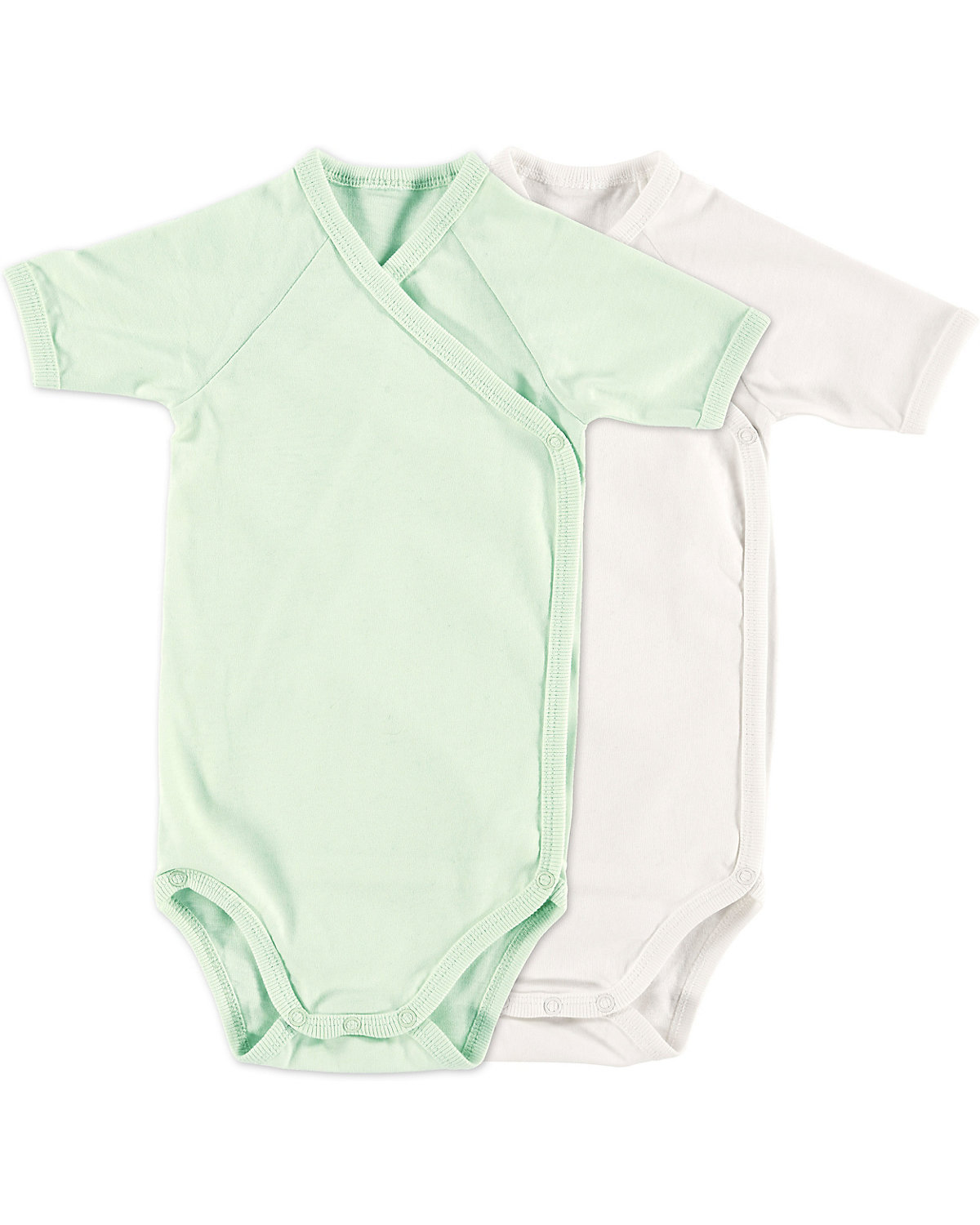 Body kurzarm 2er-Set, off-white/morning mist, 56 cm