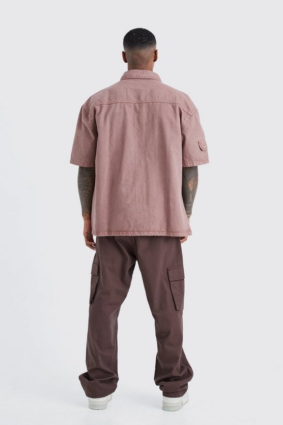 Kastiges Cargo-Jeanshemd