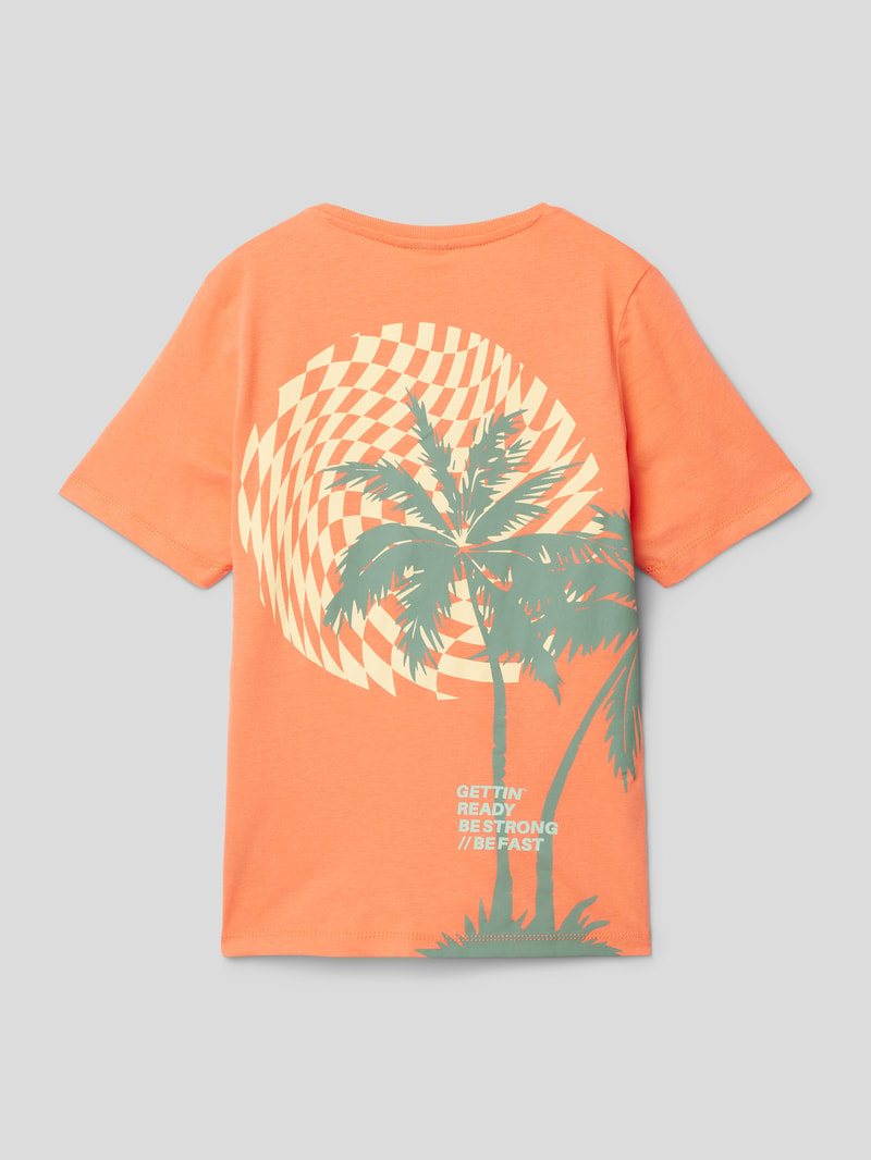 T-Shirt mit Motiv-Print in orange