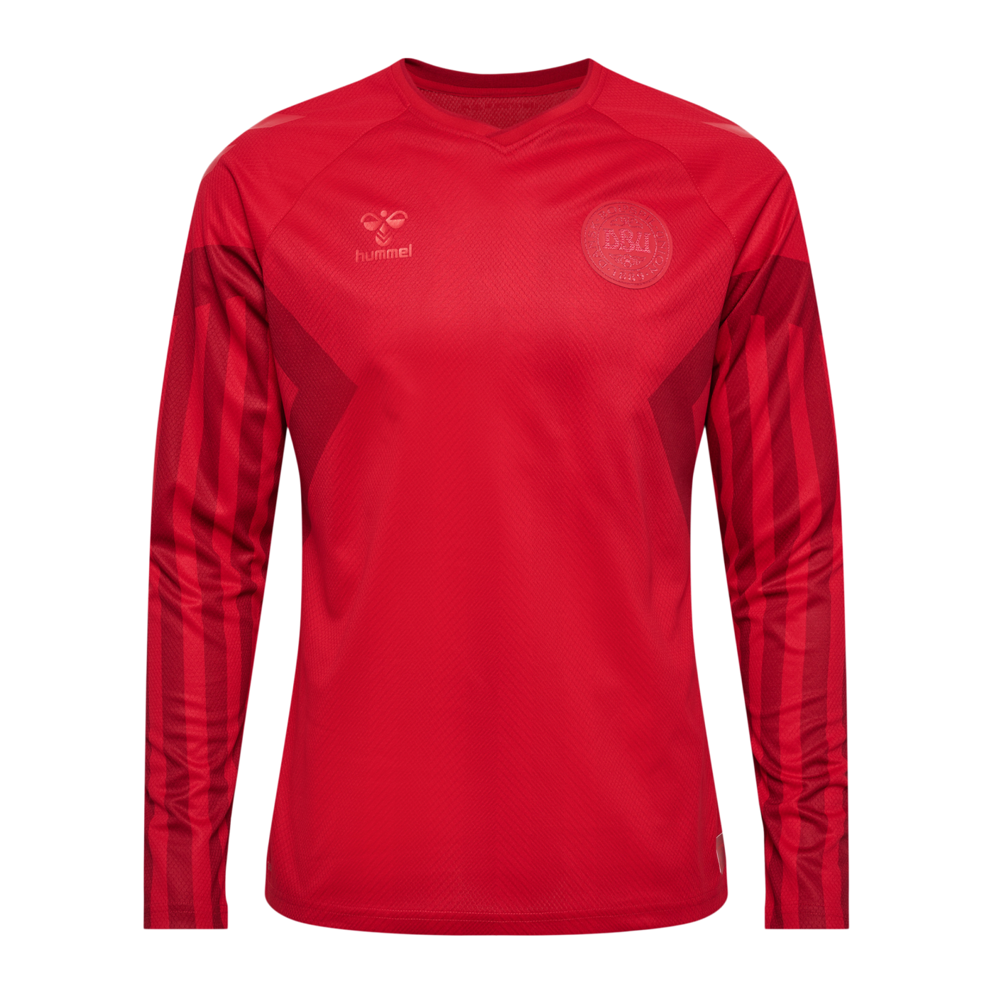 Hummel Dänemark Trikot langarm Home WM 2022 Kids Rot F3365