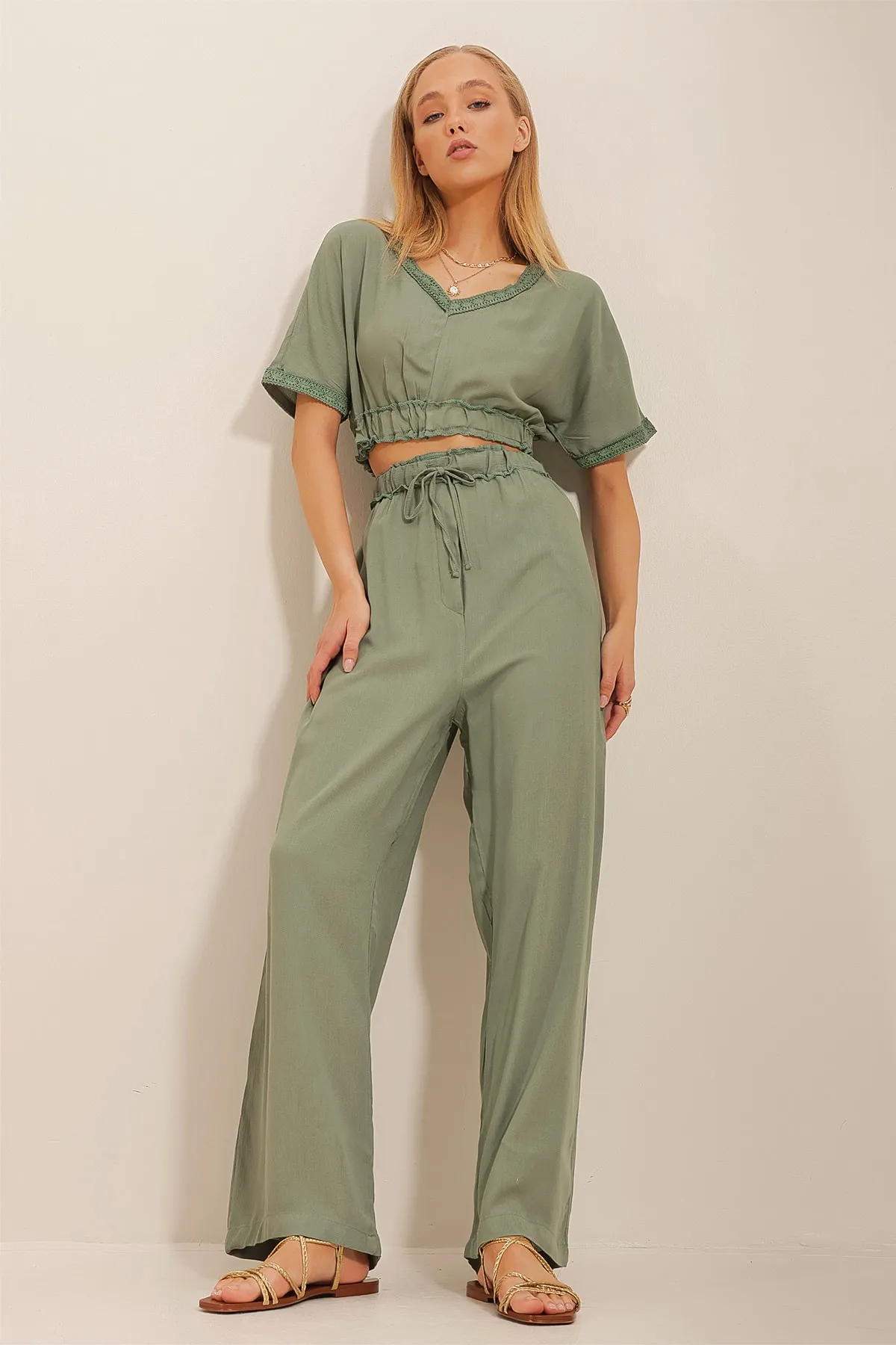 Trend Alaçatı Stili  Zweiteiler - Grün - Regular Fit