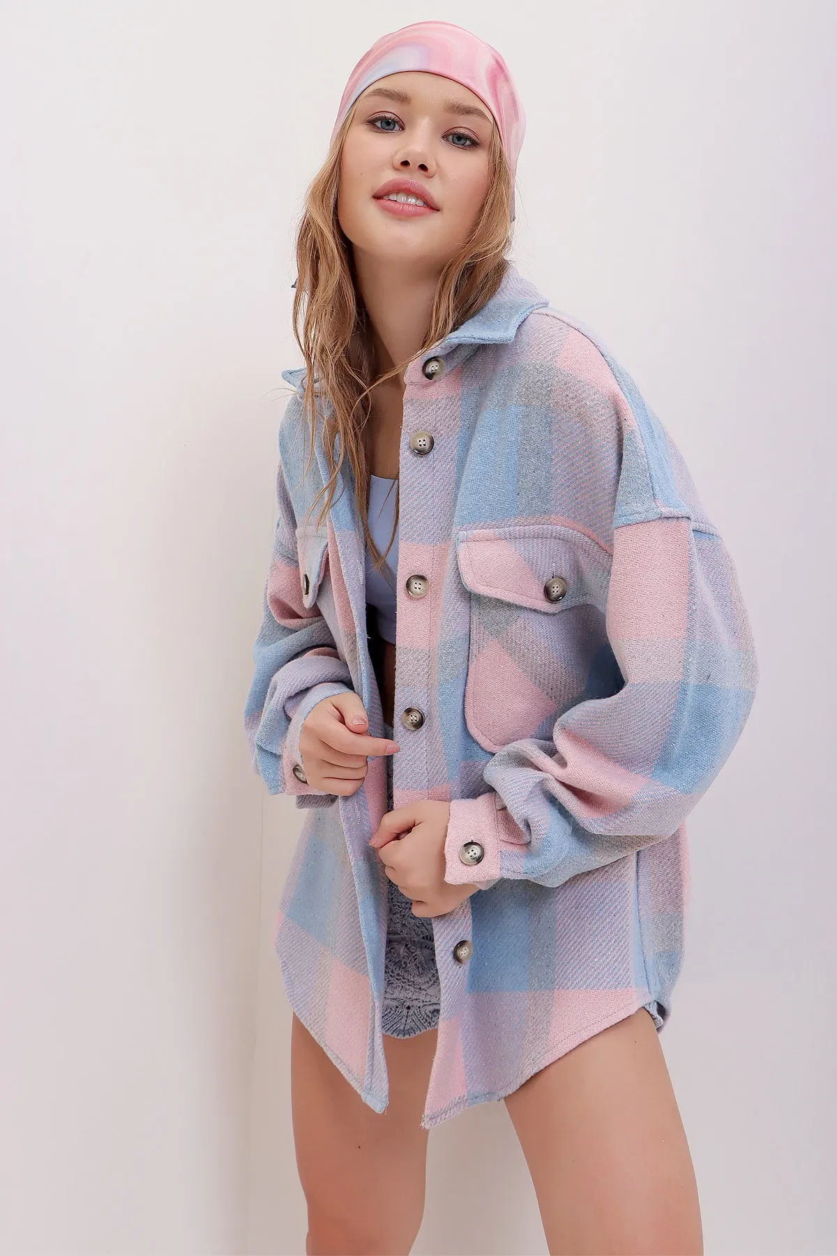 Trend Alaçatı Stili  Hemd - Mehrfarbig - Oversized