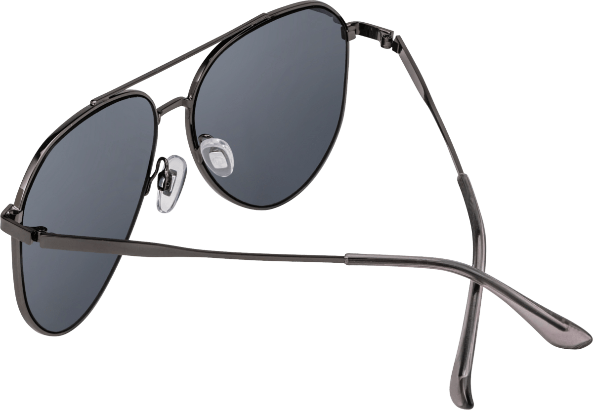 Sonnenbrille Erwachsene Metall-Pilotenbrille schwarz mit getönten Scheiben, 1 St