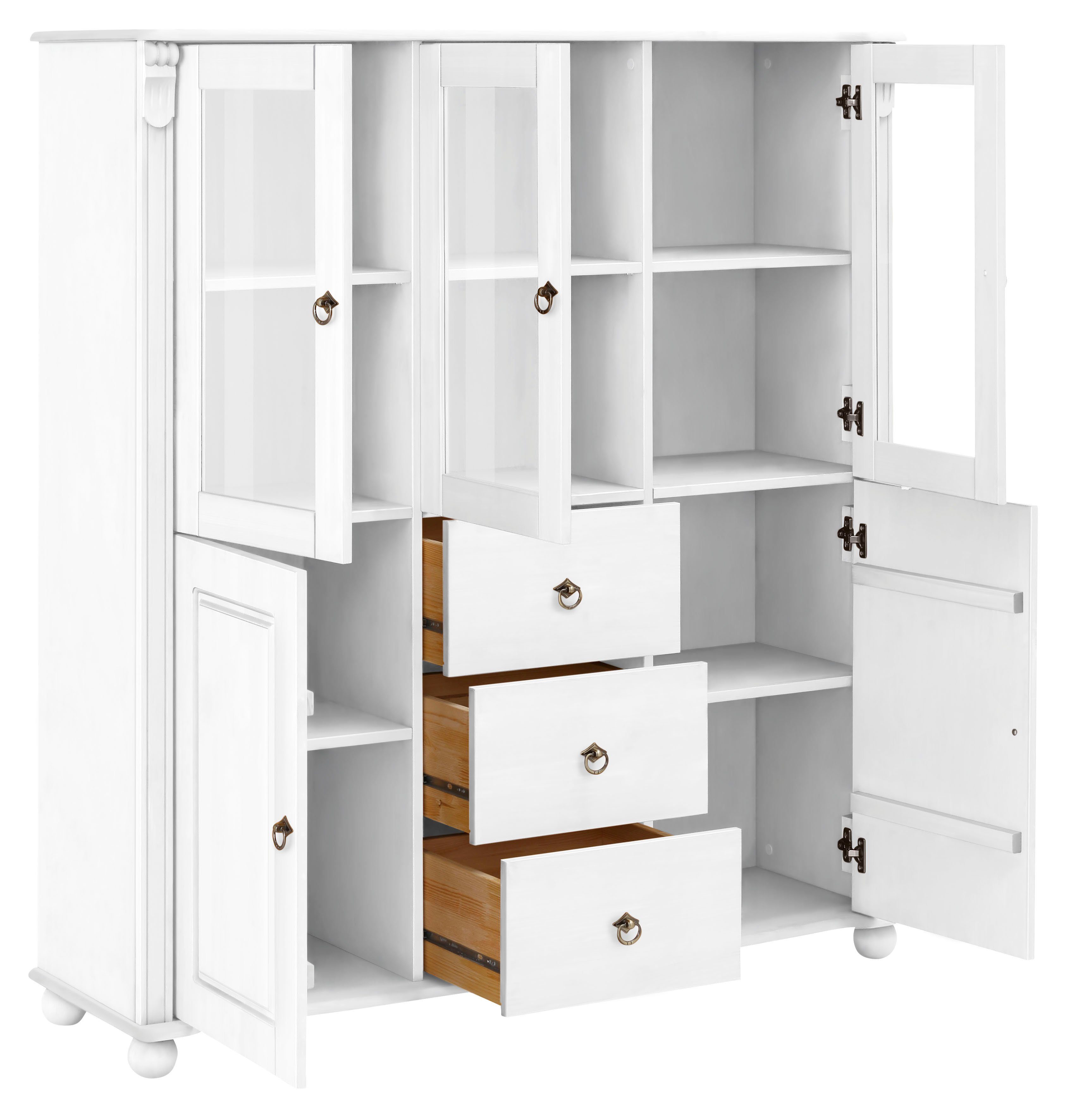 Home affaire Highboard Ferrera, im romantischen Landhausstil