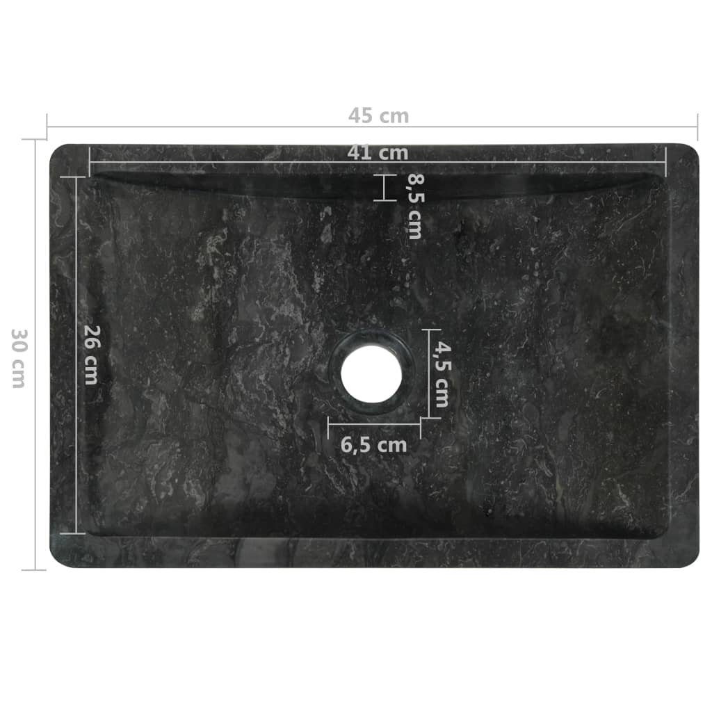 vidaXL Waschbecken Waschbecken 45x30x12 cm Marmor Schwarz