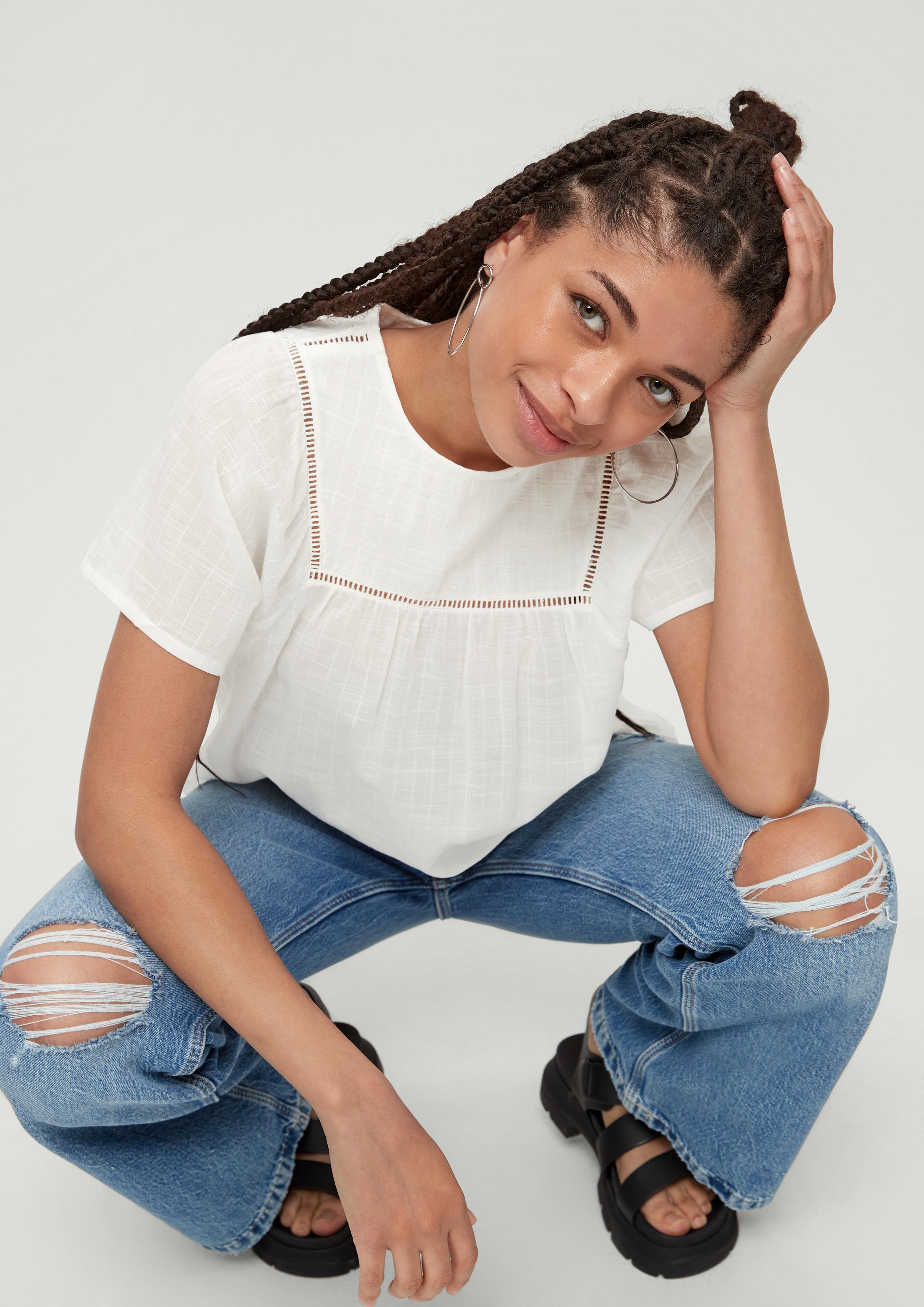 Bluse aus Baumwollcrêpe  2124572-0200