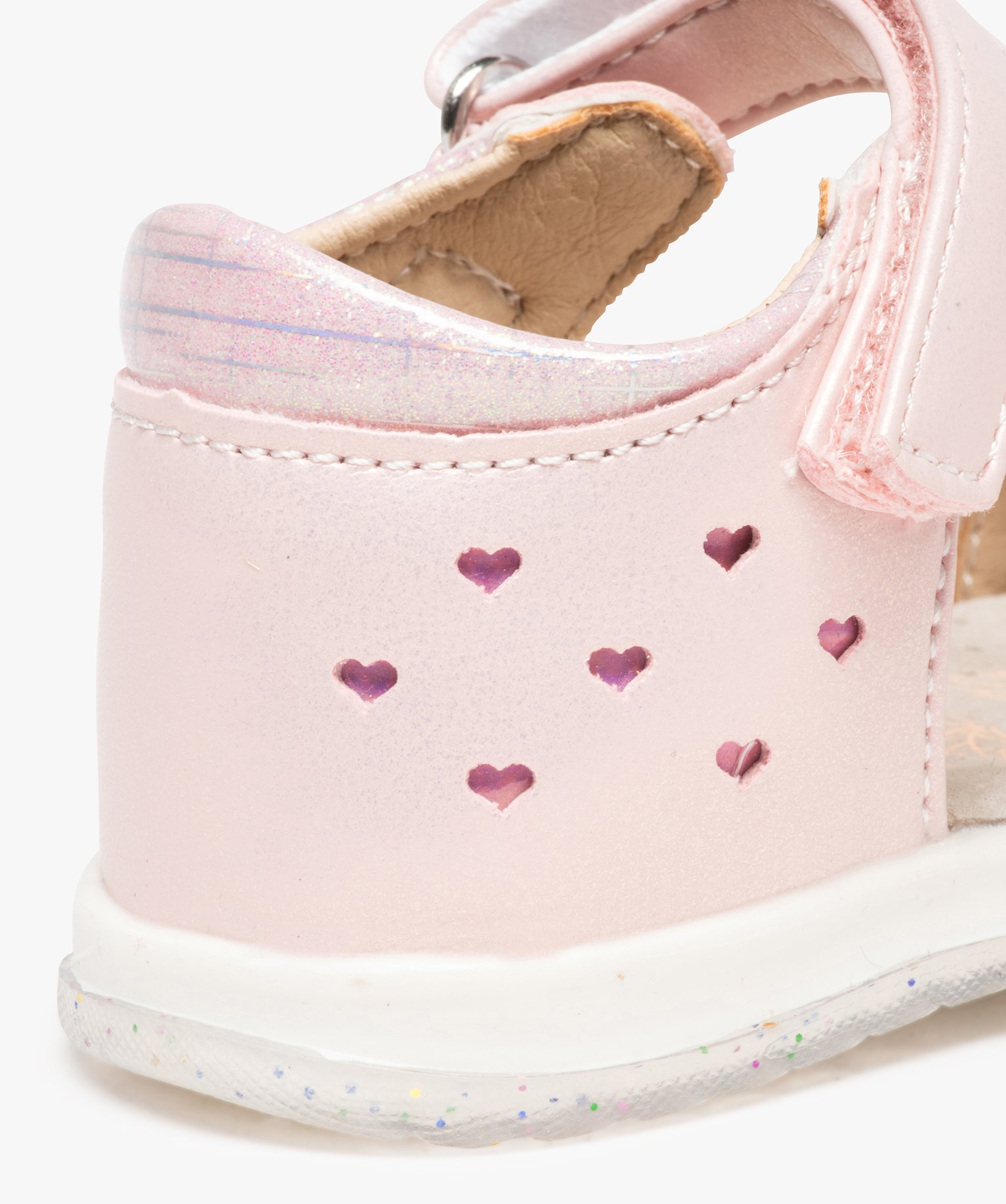 Sandales bébé fille avec brides scintillantes et motifs co... rose | GEMO