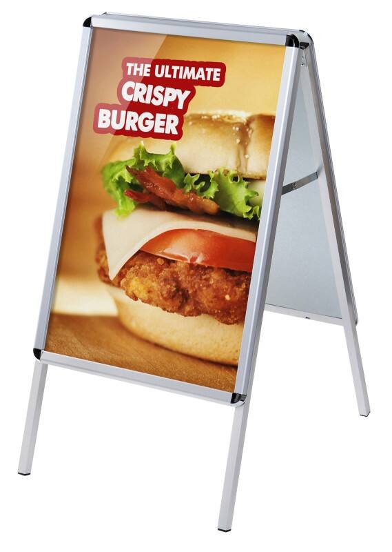 SHOWDOWN Kundenstopper 70  x 100 cm Aluminium Silber