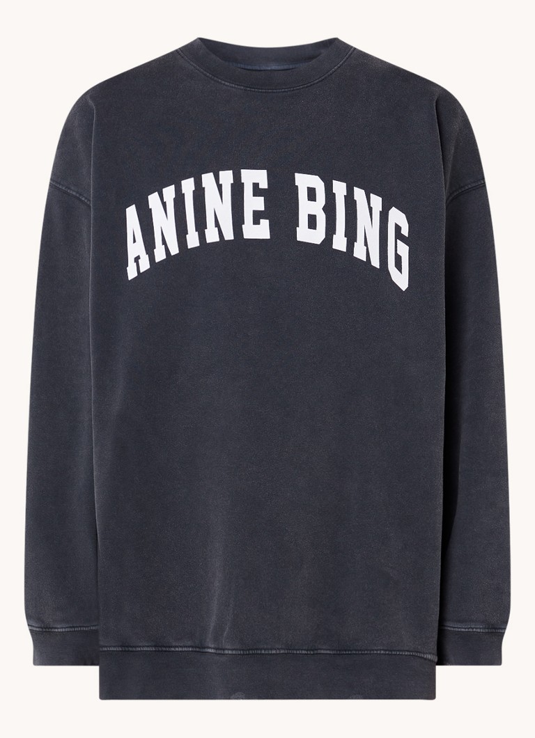 Pulover lejer Anine Bing Tyler cu logo imprimat