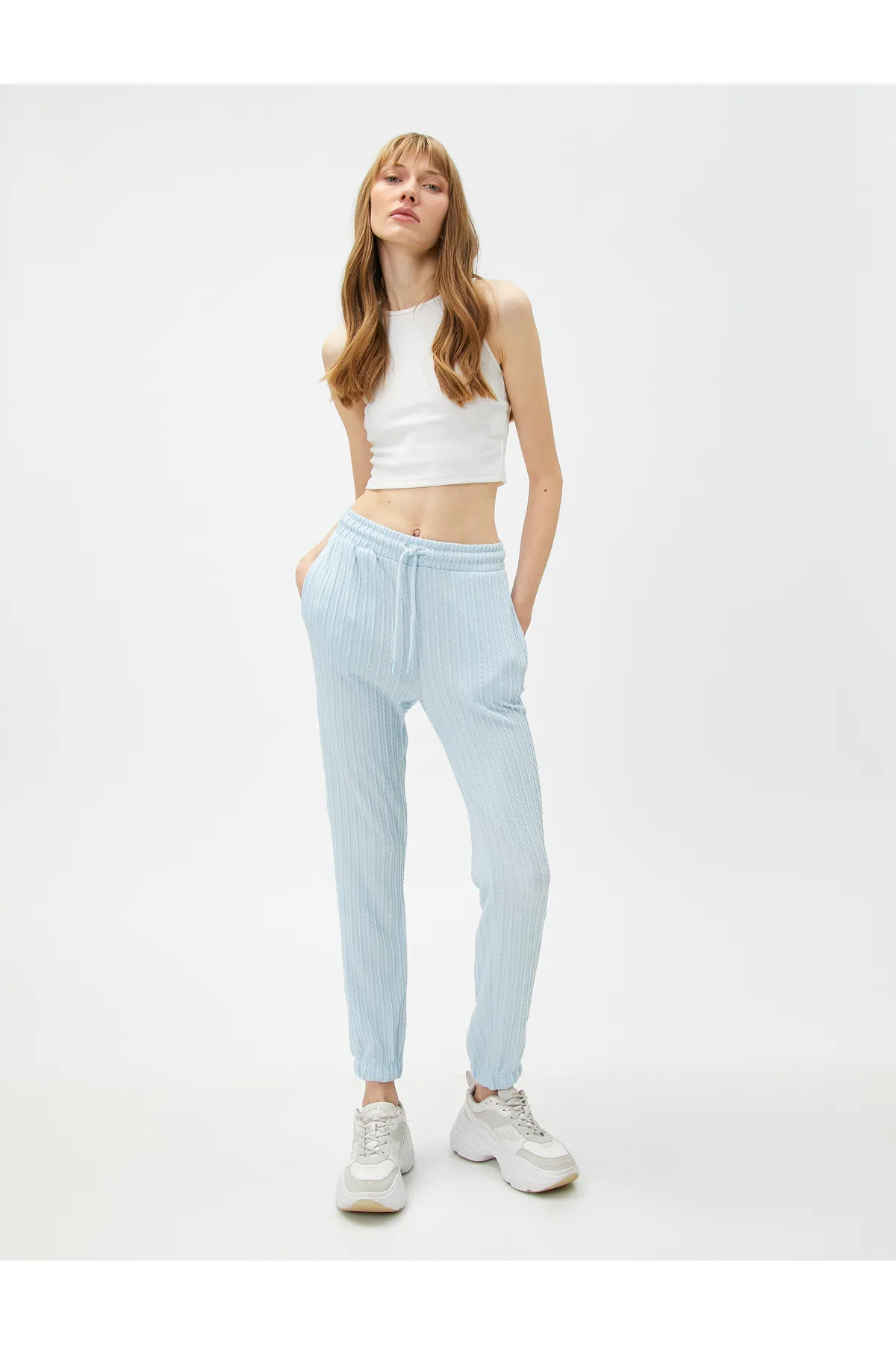 Koton  Jogger-Jogginghose mit Taschen und Bindebund