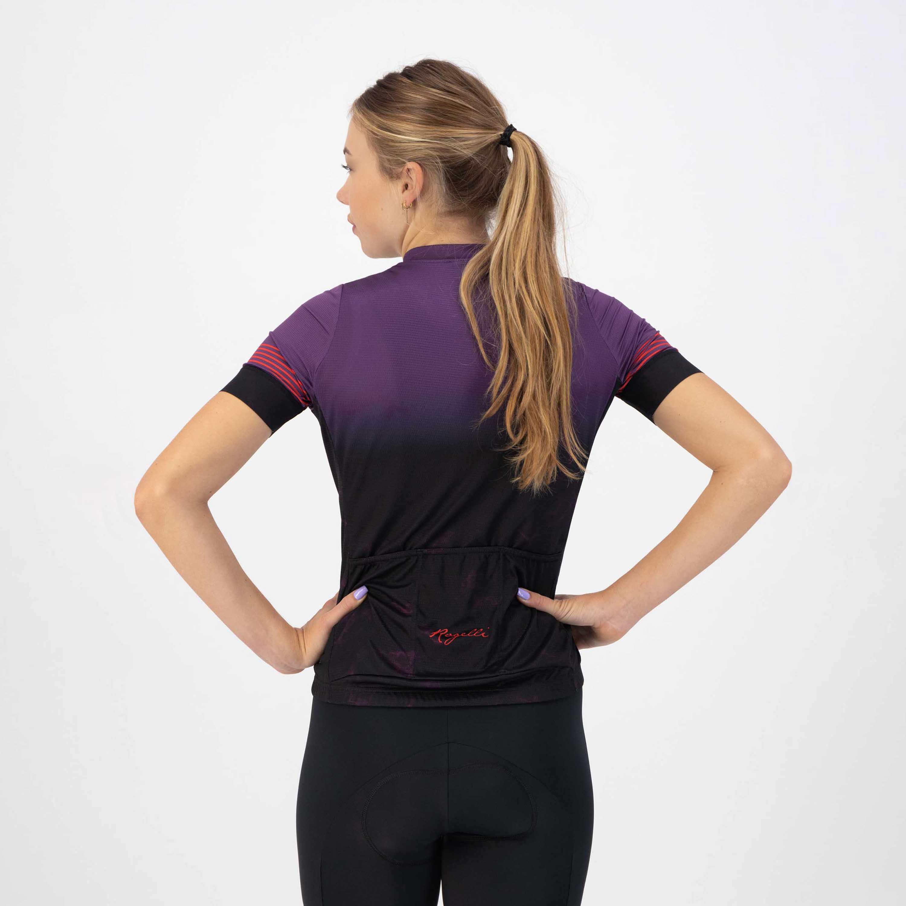 Rogelli Marble Lila/Rot Damen Radtrikot Kurzarm