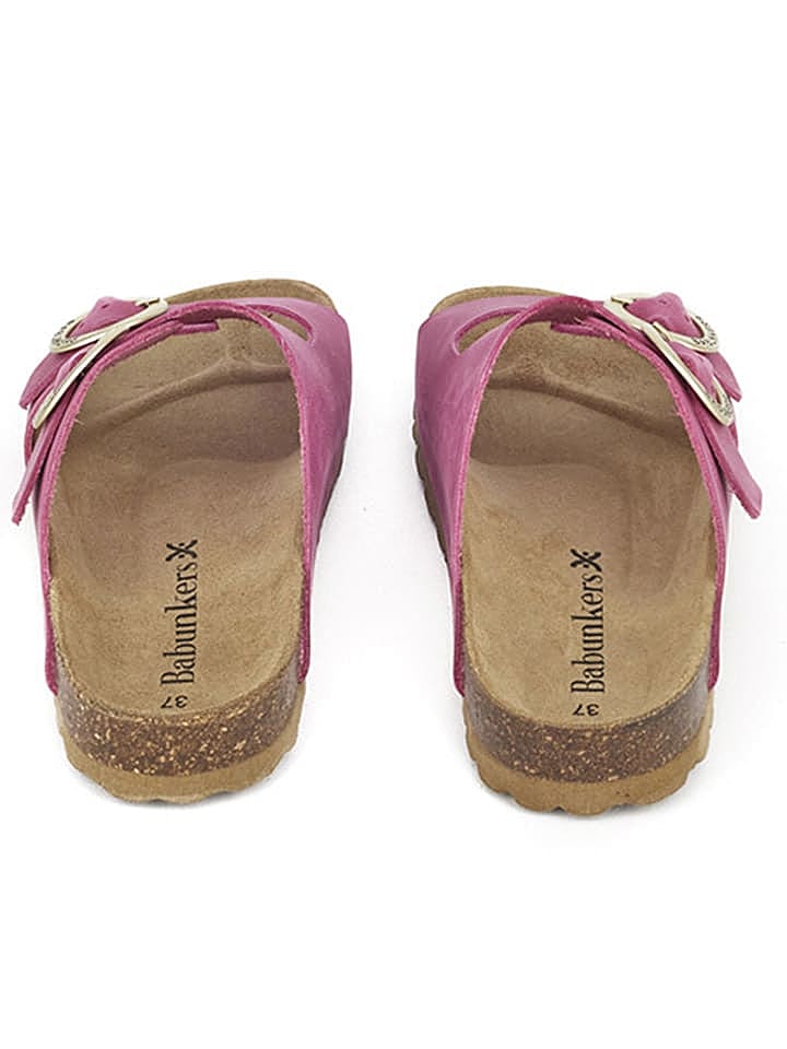 BABUNKERS Family Leder-Pantoletten in Pink günstig kaufen 39