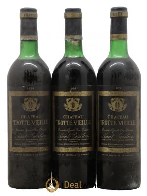 Château Trotte Vieille 1er Grand Cru Classé B  1974 - Lot de 3 Bouteilles