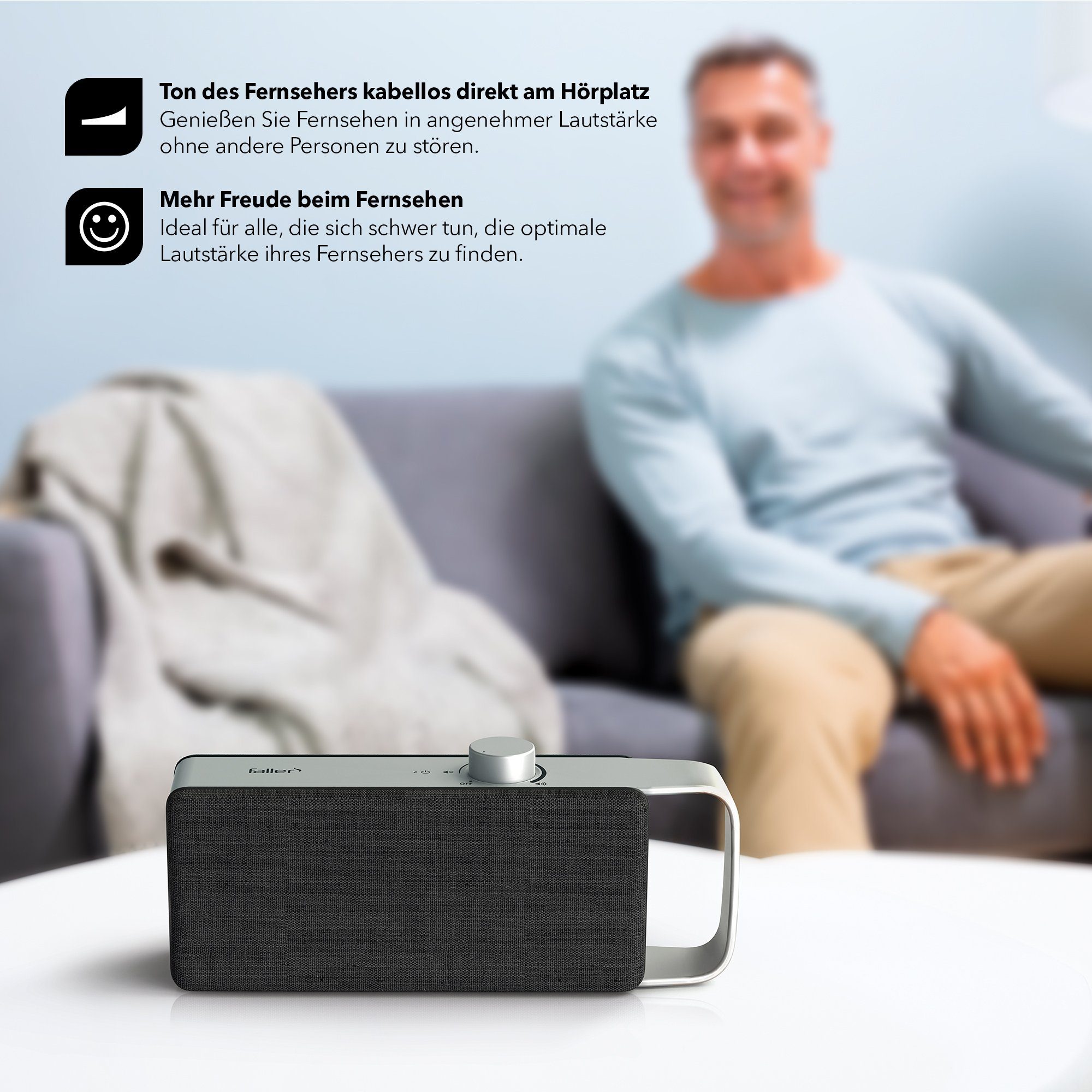 faller audio OSKAR Sprachverstärker, Hörverstärker für den Fernseher Wireless Lautsprecher