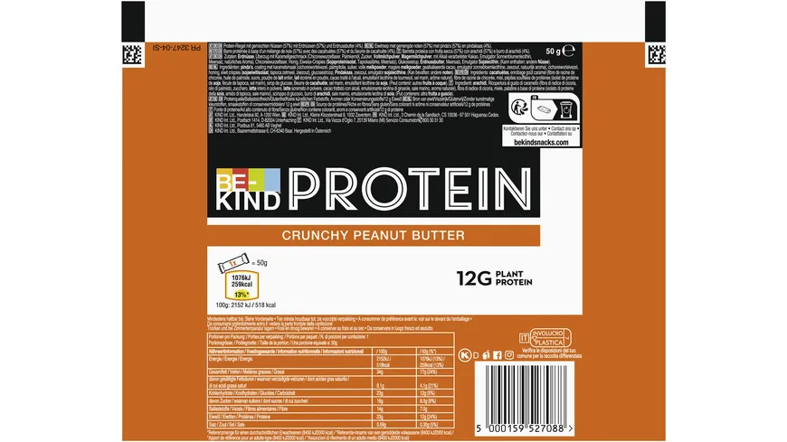 BE-KIND® Protein Crunchy Peanut Butter Riegel 50 g