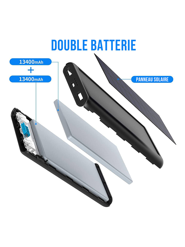 SmartCase Solar-Powerbank in Schwarz - 30.000 mAh günstig kaufen onesize