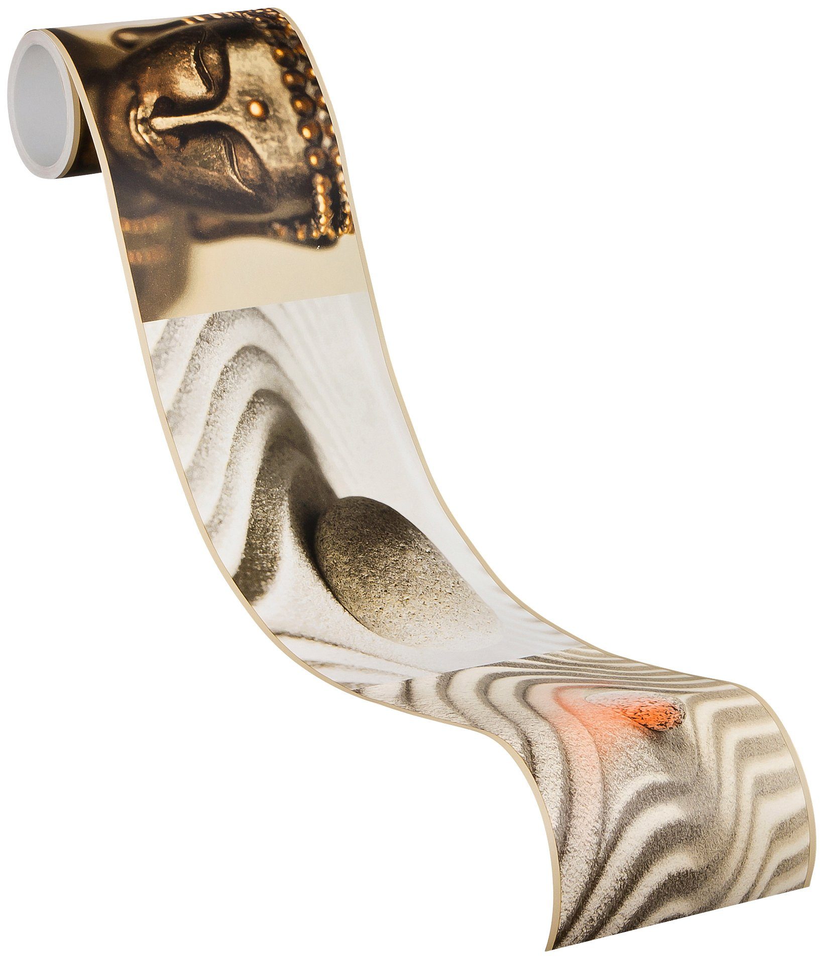 A.S. Création Bordüre Only Borders 11, glatt, Motiv, Steinoptik, gemustert, Modern Tapete Bordüre Natur Beige Braun Creme