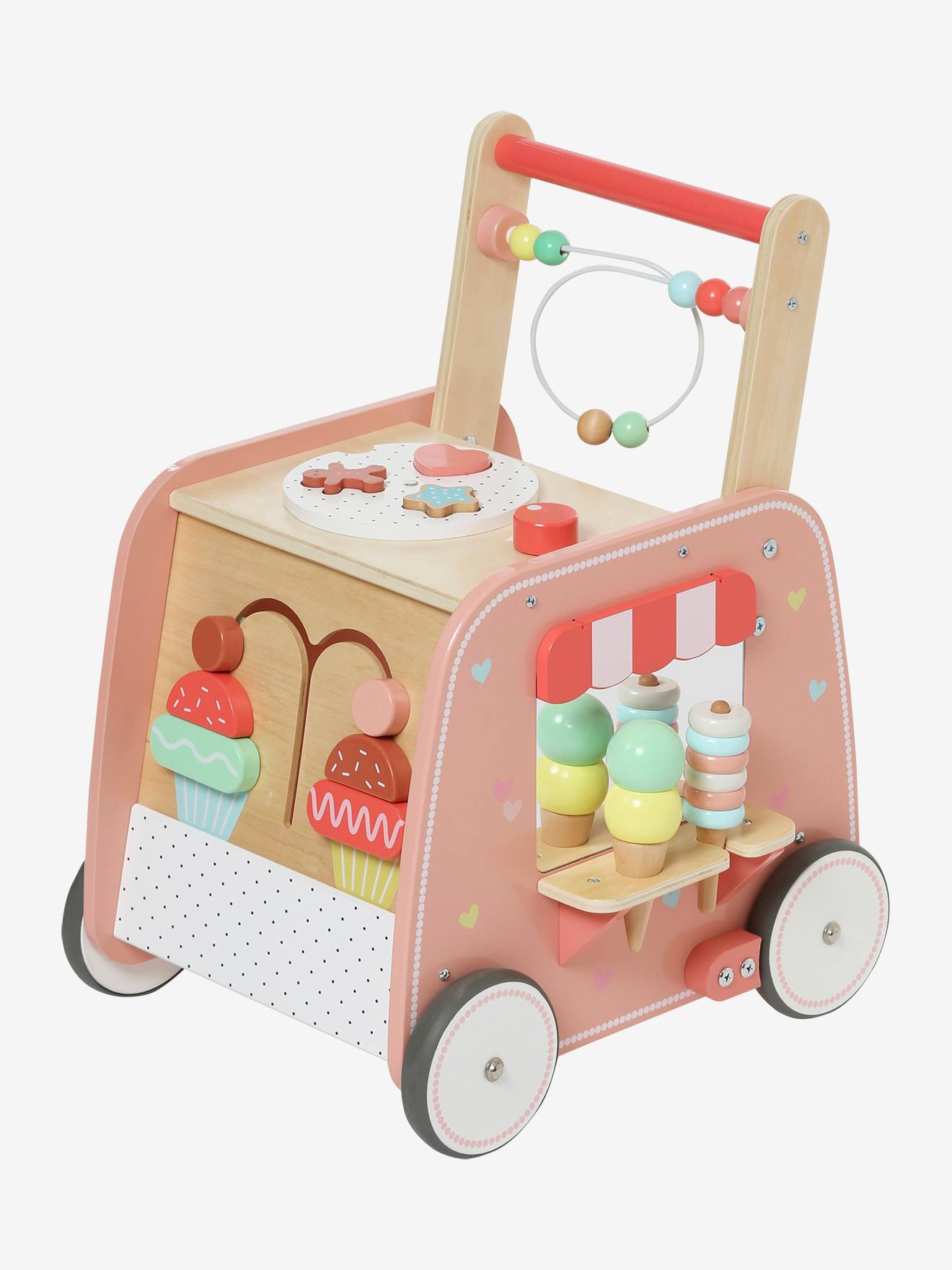 Chariot de marche marchande glaces et gâteaux en bois FSC® bois
