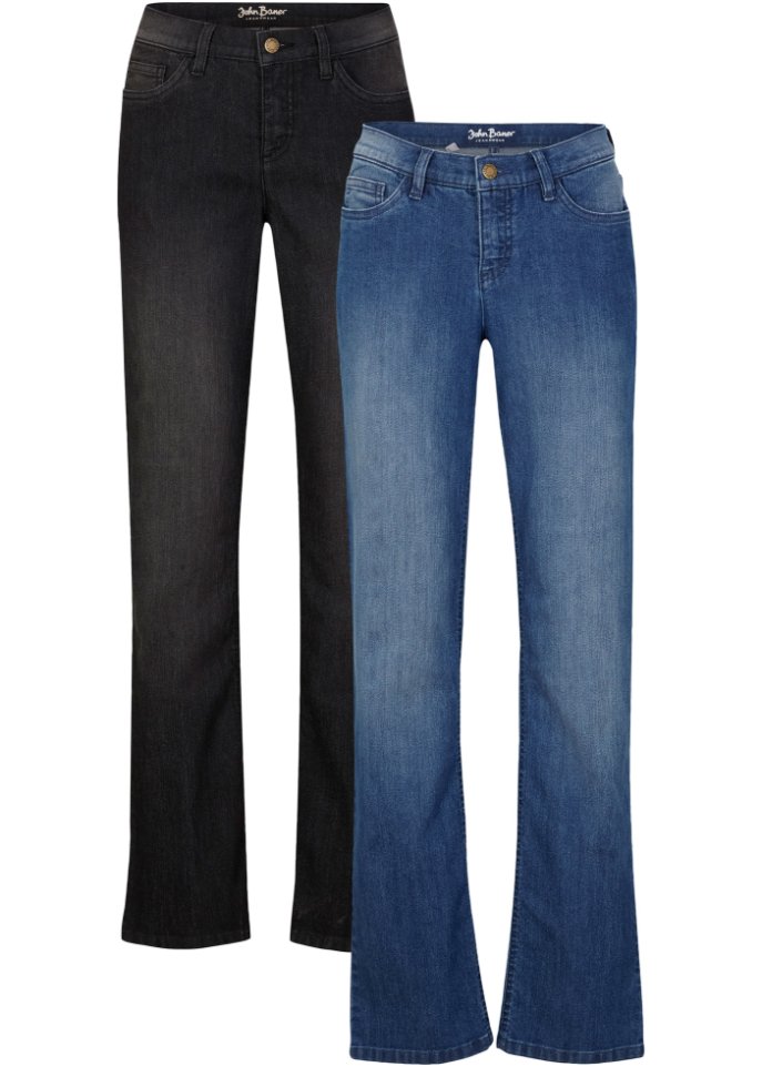 Komfort-Stretch-Jeans, Straight, 2-er Pack