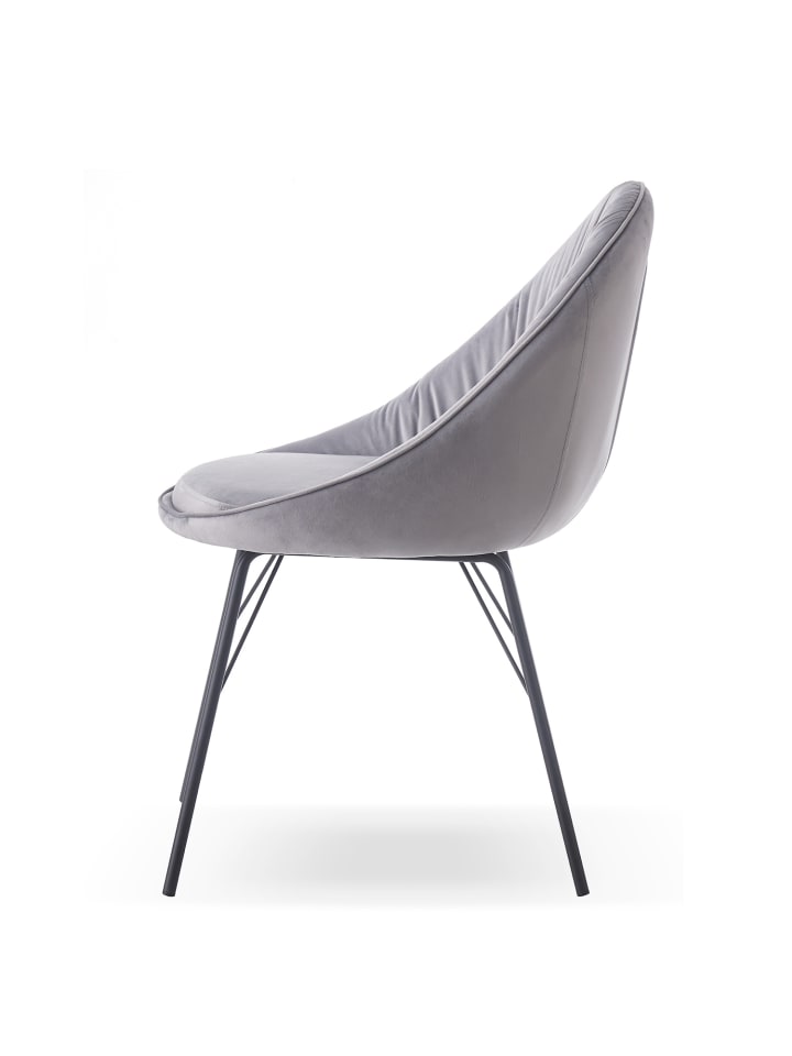 B&D Home 2er-Set: Esszimmerstuhl MILA in Grau - (B)50,5 x (H)84,5 x (T)62 cm günstig kaufen onesize