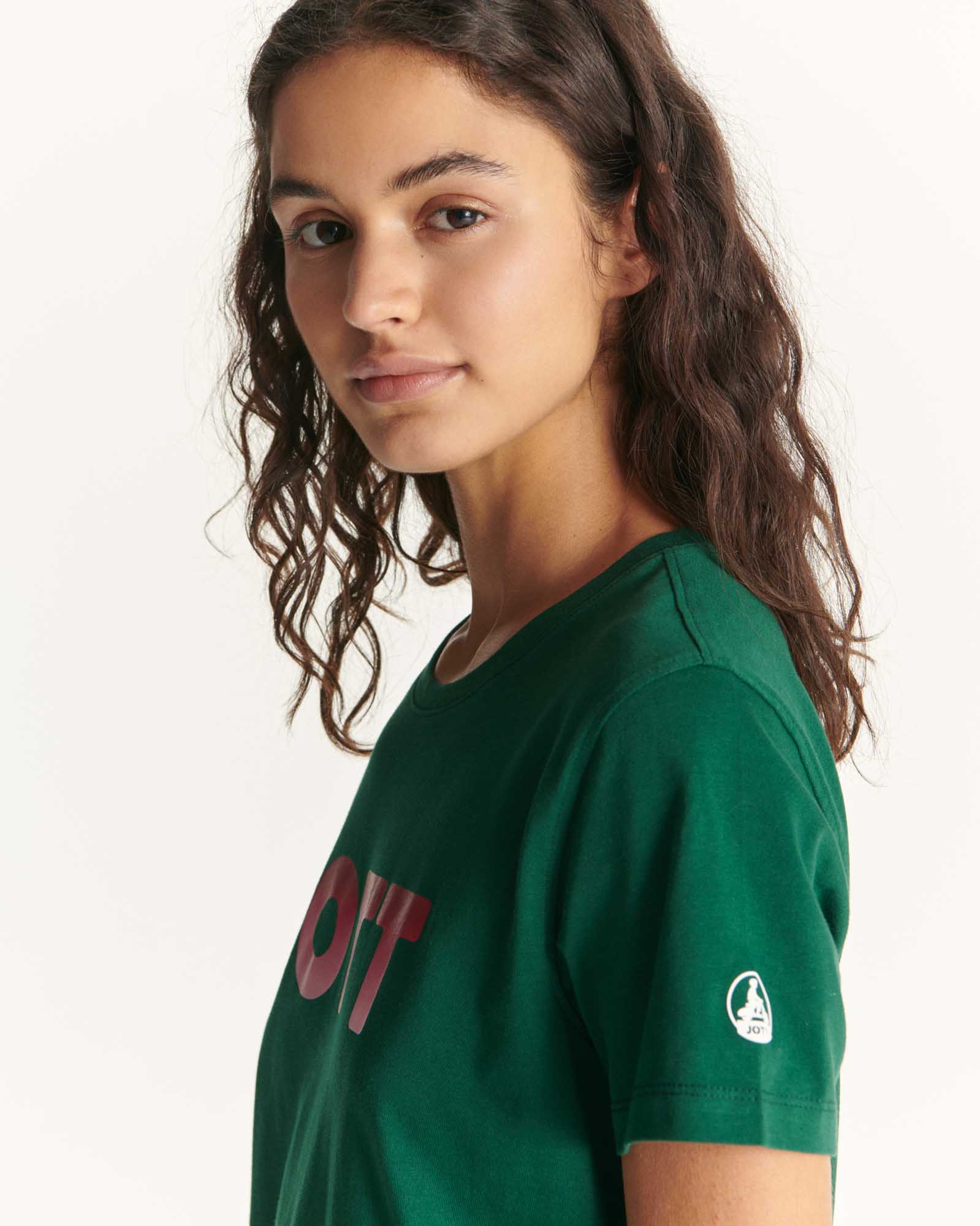 T-shirt en coton biologique Vert foncé Rosas