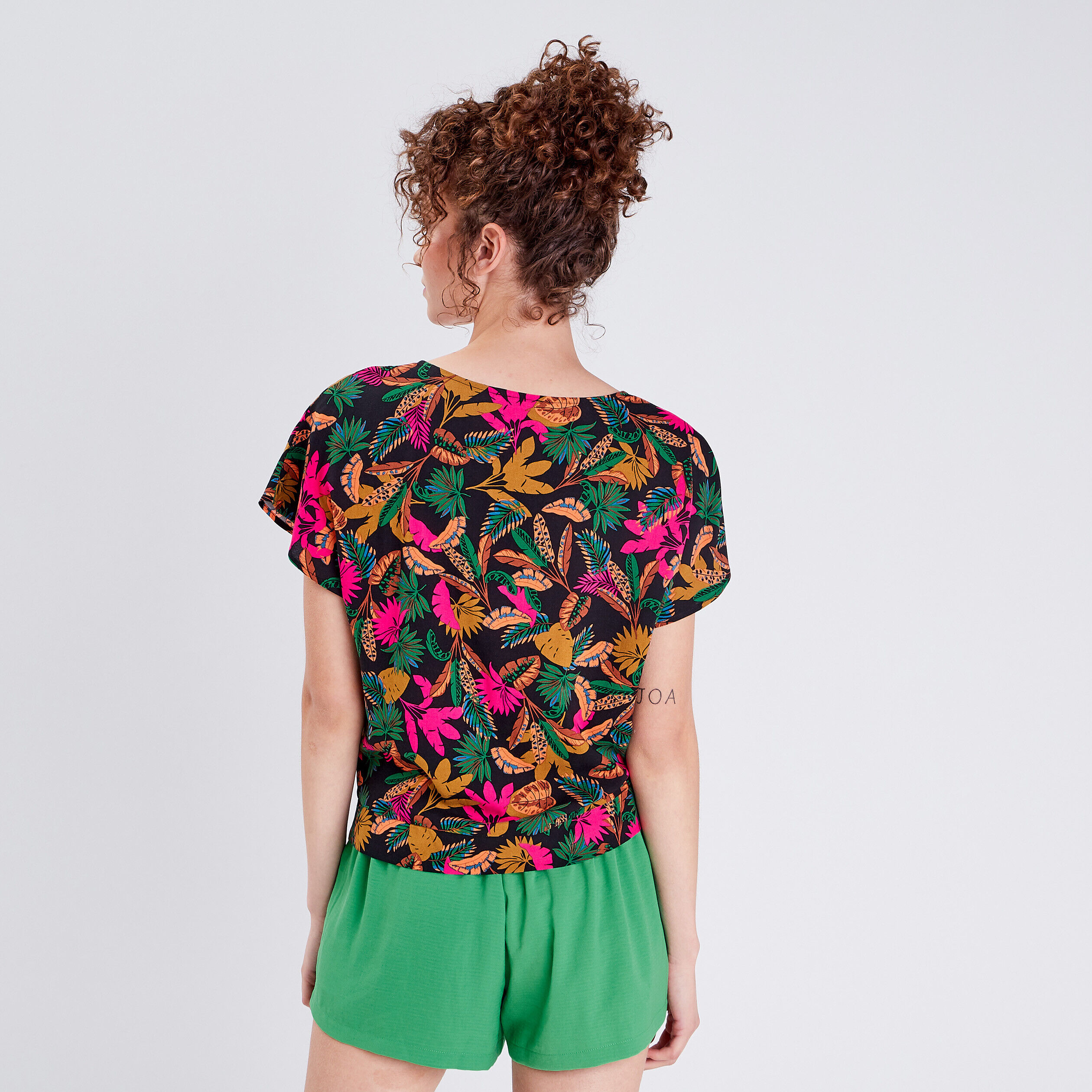Blouse manches courtes noir femme | Cache Cache