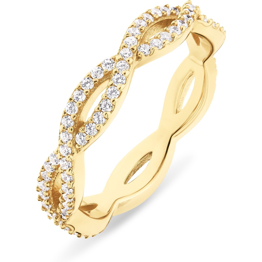 FAVS Bague pour femme 925 Argent or jaune Bague